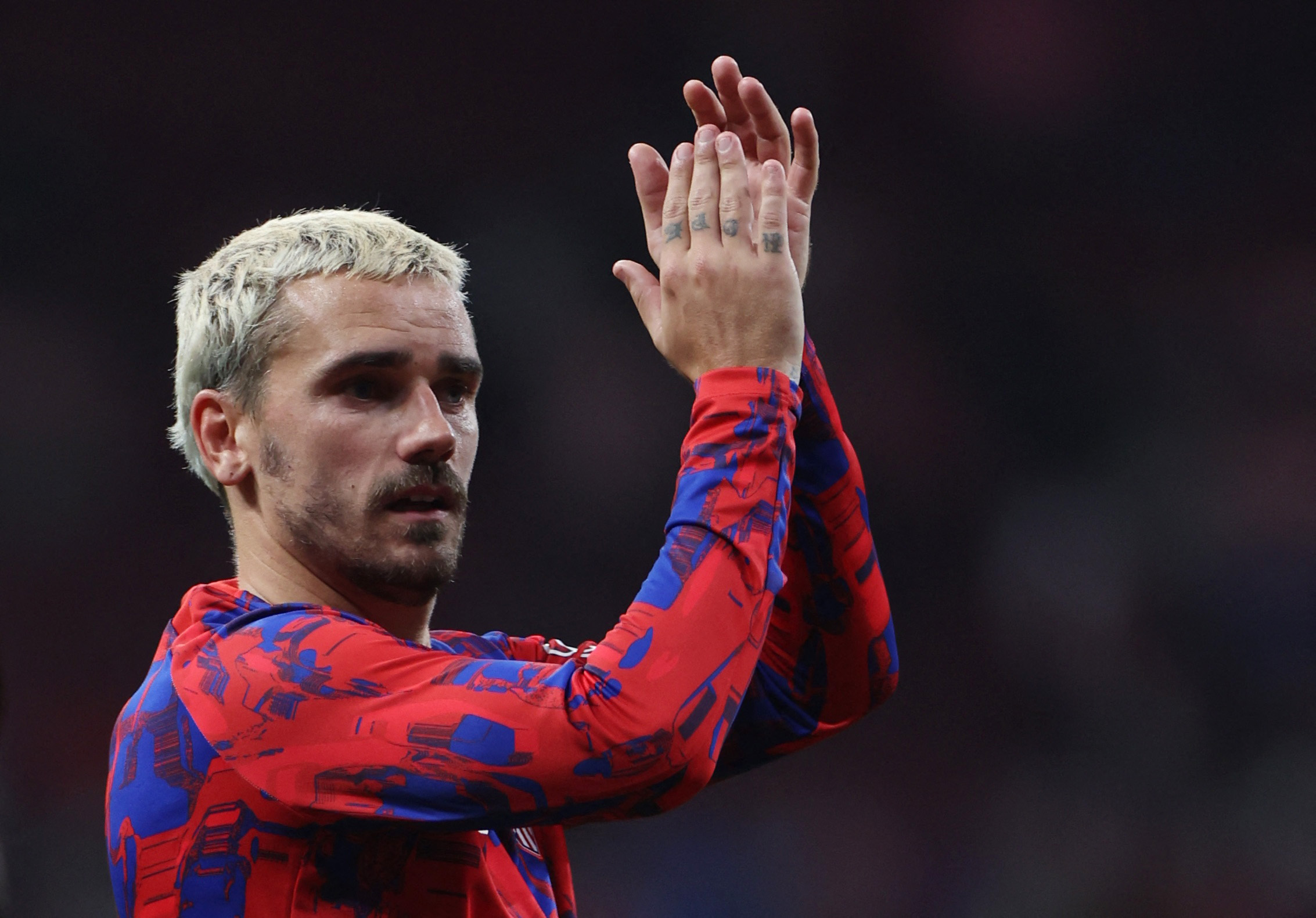 Soccer Football - LaLiga - Atletico Madrid v Real Madrid - Metropolitano, Madrid, Spain - September 24, 2023 Atletico Madrid's Antoine Griezmann celebrates after the match REUTERS