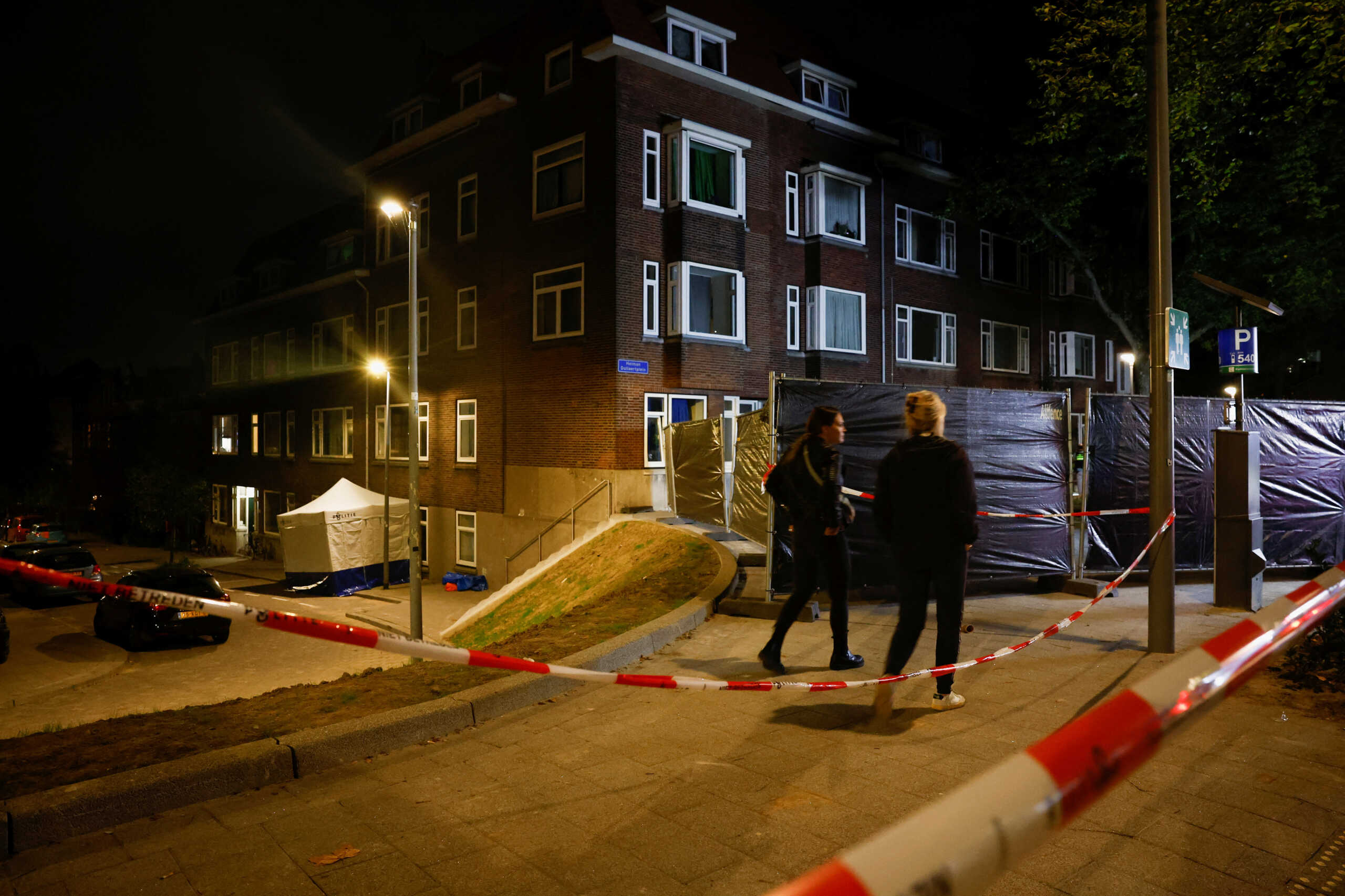 A general view shows the house of a victim of a shooting in Rotterdam, Netherlands, September 28, 2023. REUTERS