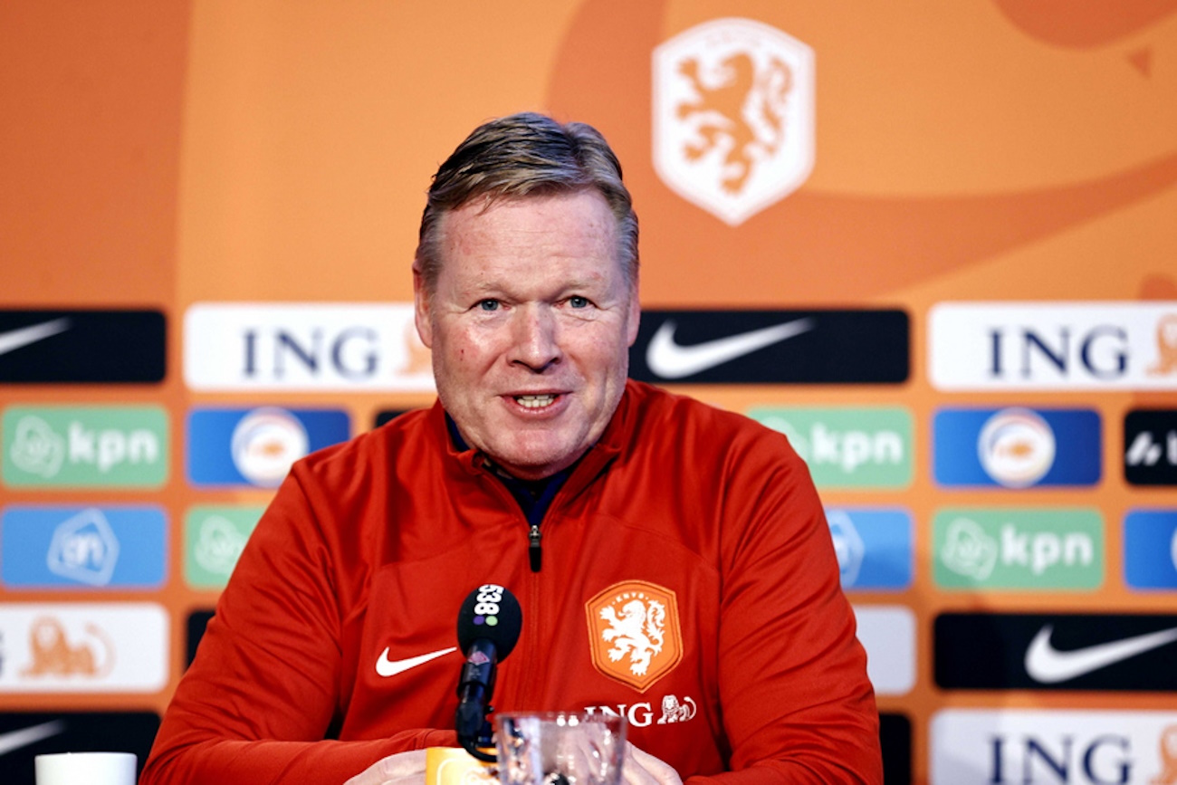 epa10544032 Netherlands' head coach Ronald Koeman during a press conference of the Dutch national team at KNVB Campus in Zeist, the Netherlands, 26 March 2023. The Dutch national soccer team is preparing for the UEFA EURO 2024 Group B soccer match against Gibraltar on 27 March 2023.  EPA