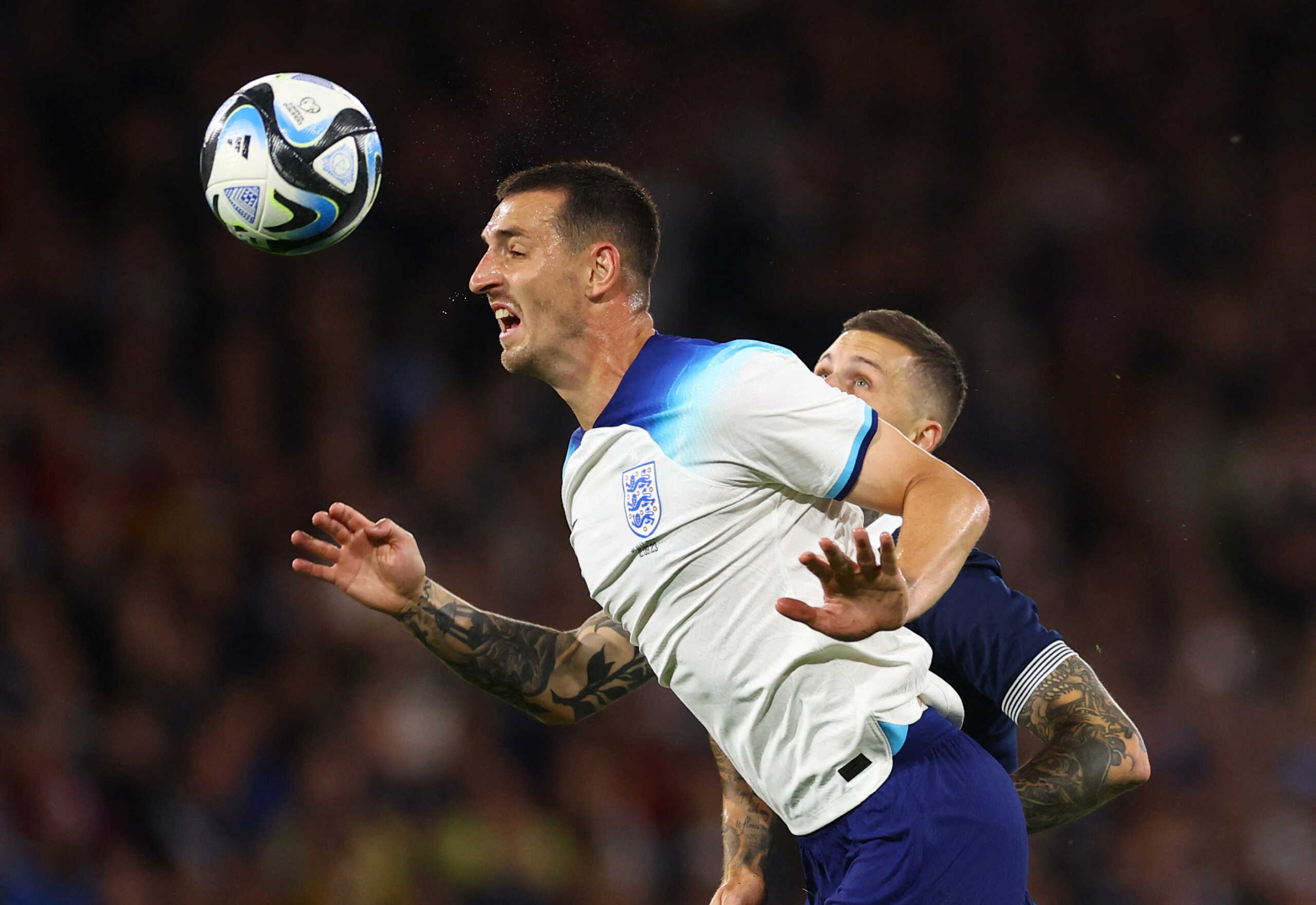 Soccer Football - International Friendly - Scotland v England - Glasgow, Scotland, Britain - September 12, 2023 England's Lewis Dunk in action REUTERS
