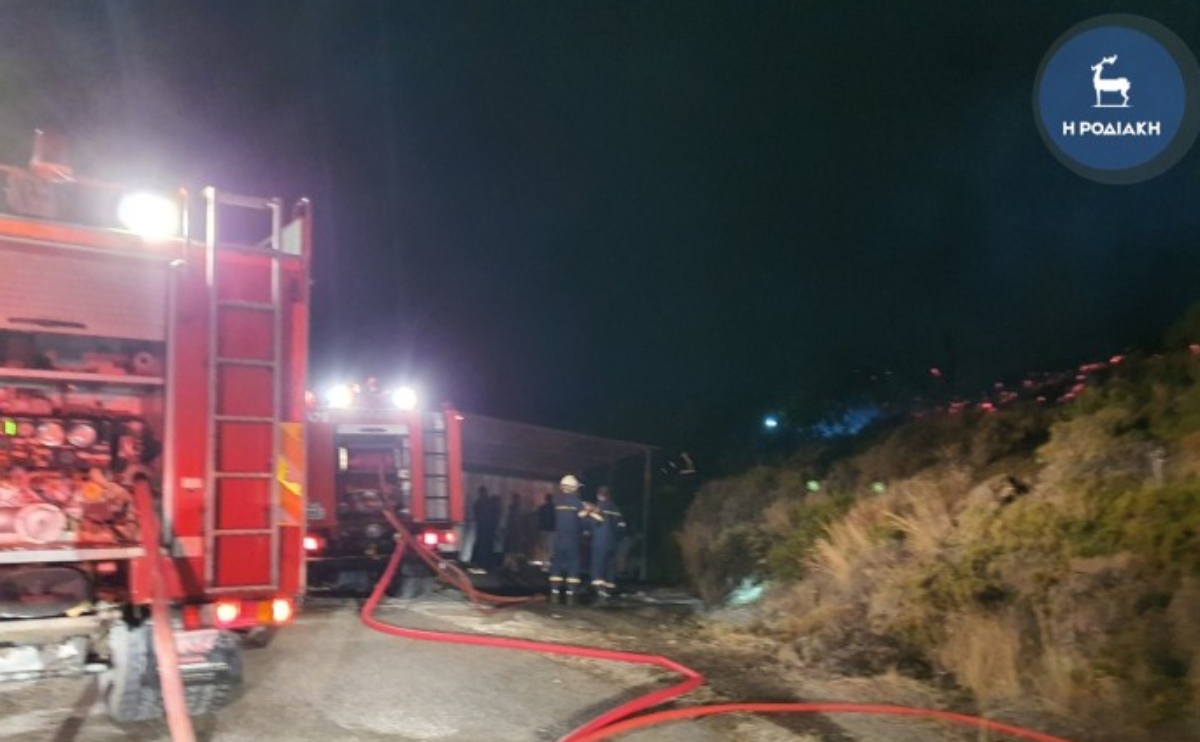 Φωτιά στη Ρόδο: Τέθηκε υπό έλεγχο η πυρκαγιά που ξέσπασε από κεραυνό στο Φαληράκι