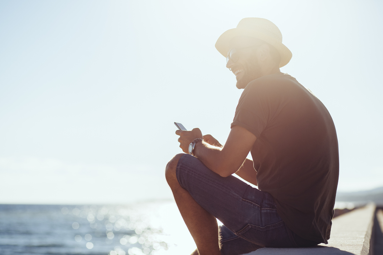 Man enjoying the view in the harbor