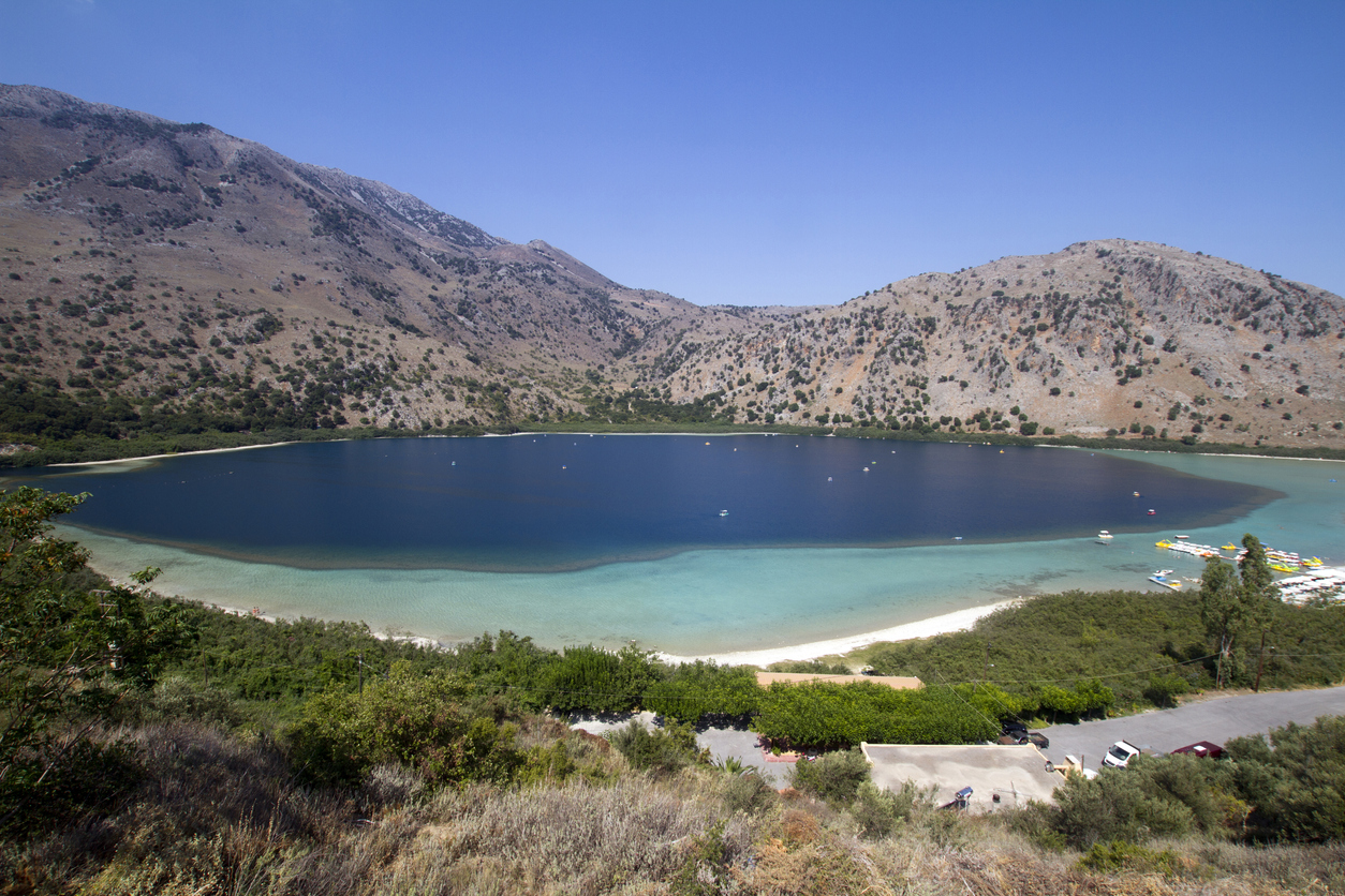 View of lake Kournas in Crete
