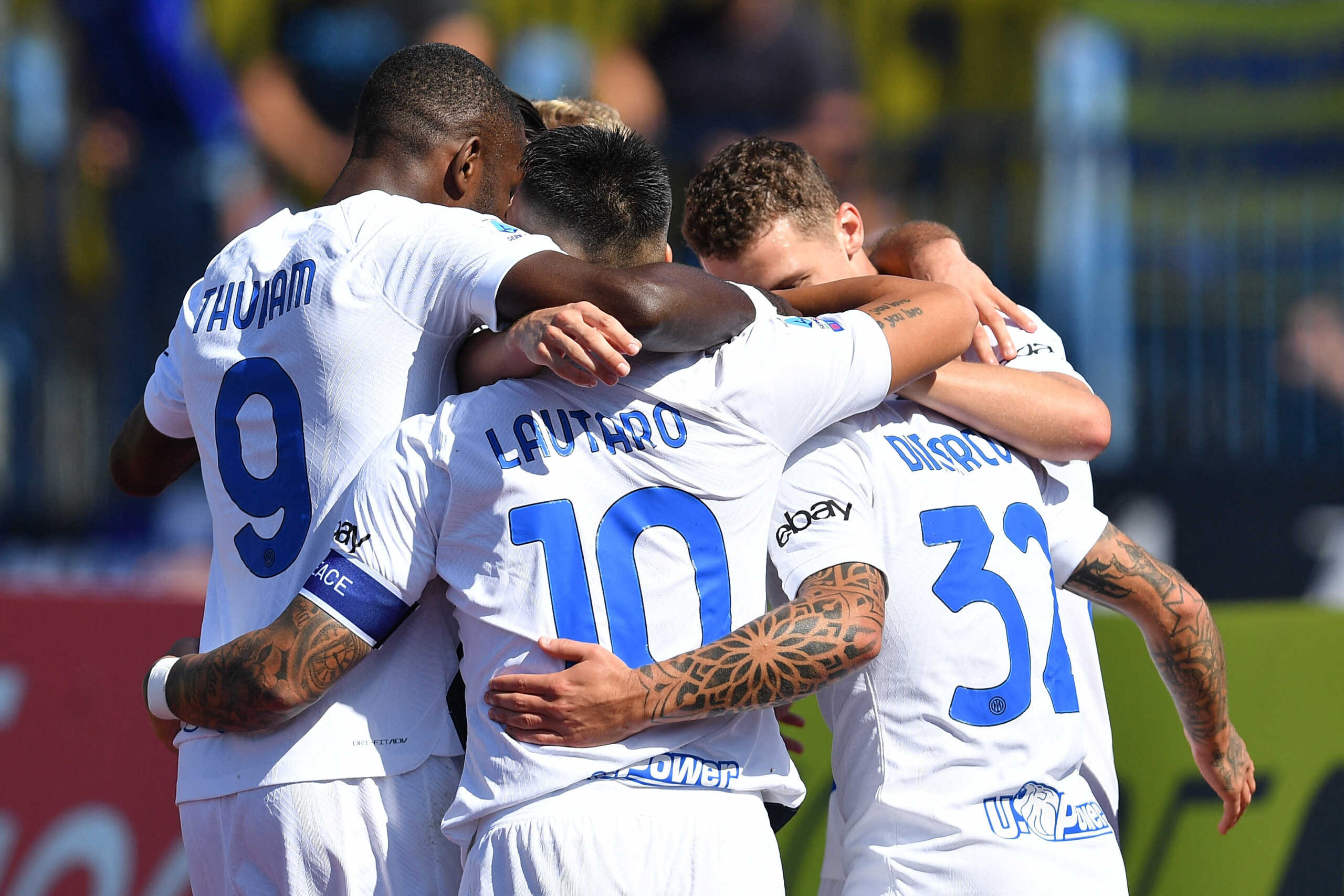 Soccer Football - Serie A - Empoli v Inter Milan - Stadio Carlo Castellani, Empoli, Italy - September 24, 2023 Inter Milan's Federico Dimarco celebrates scoring their first goal with teammates REUTERS