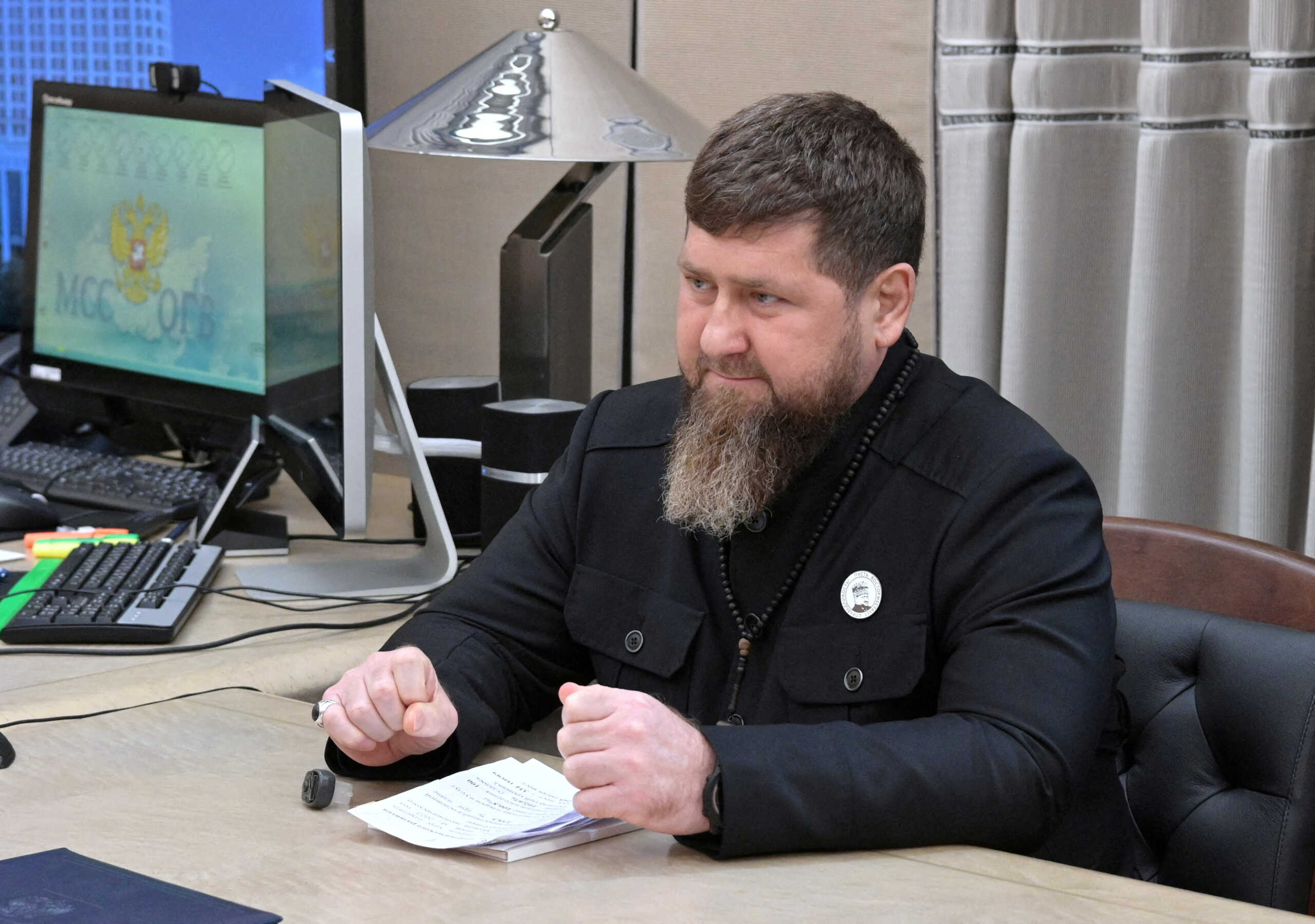 FILE PHOTO: Head of the Chechen Republic Ramzan Kadyrov attends a meeting with Russian Prime Minister Mikhail Mishustin in Moscow, Russia April 27, 2023. Sputnik