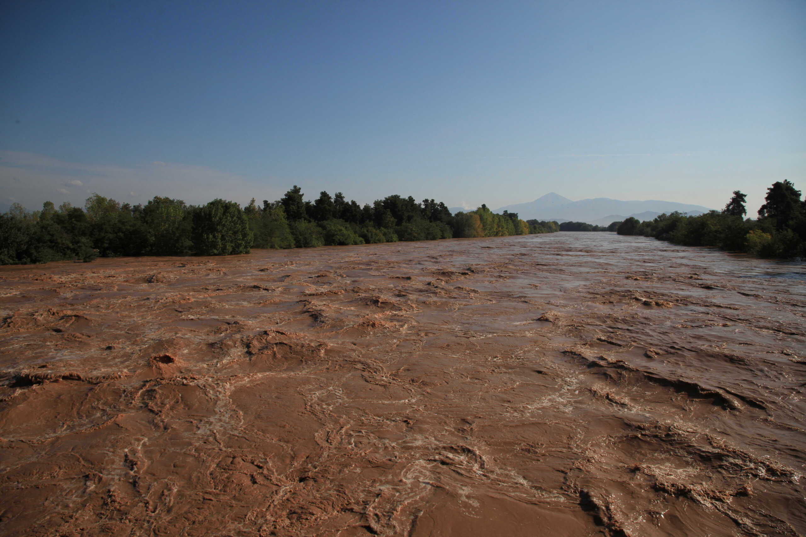 A view of the flooded Pineios river, in the aftermath of Storm Daniel in central Greece, in Larissa, Greece, September 8, 2023. REUTERS
