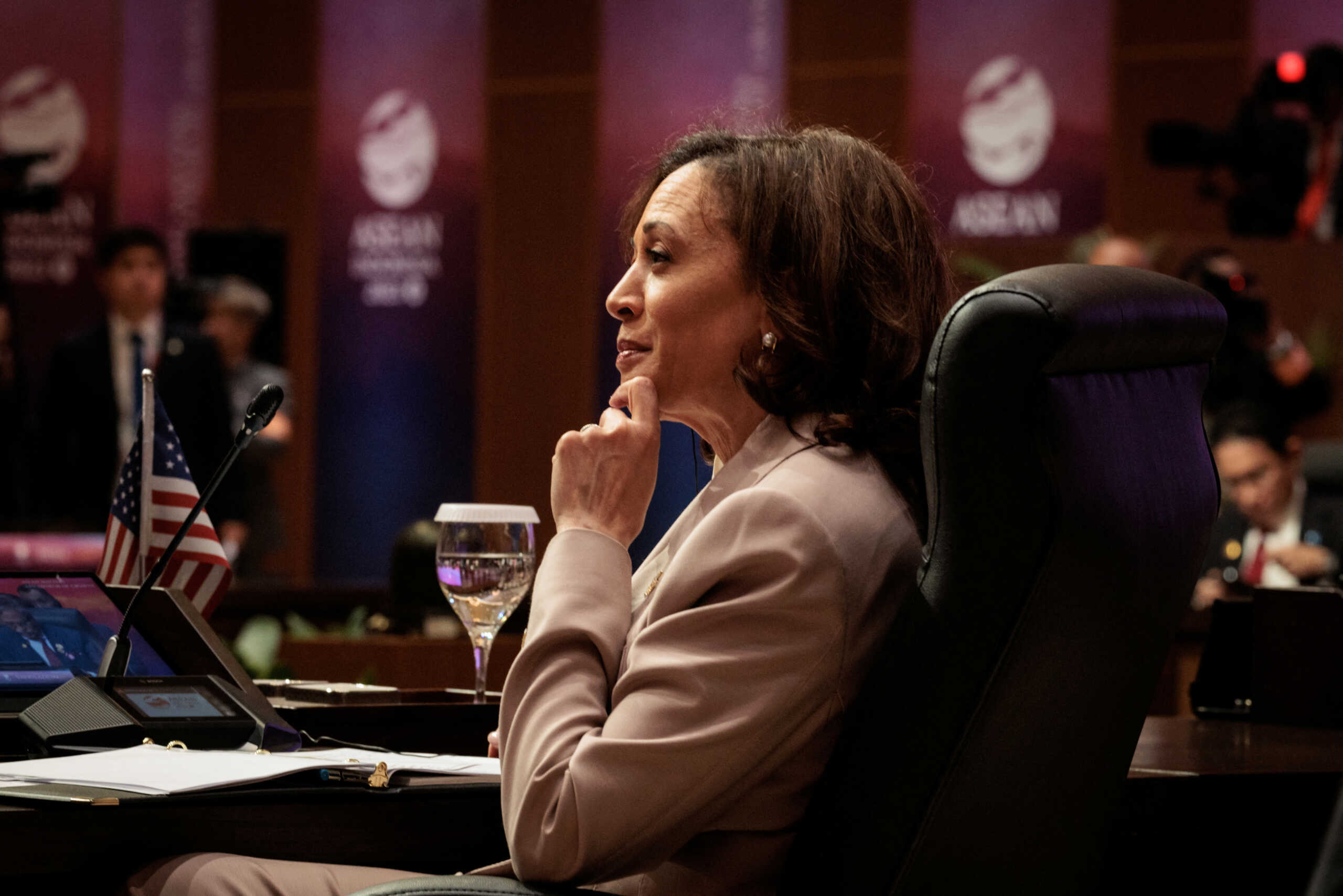 US Vice President Kamala Harris attends the 18th East Asia Summit during the 43rd ASEAN Summit in Jakarta, Indonesia, on September 7, 2023. Yasuyoshi Chiba