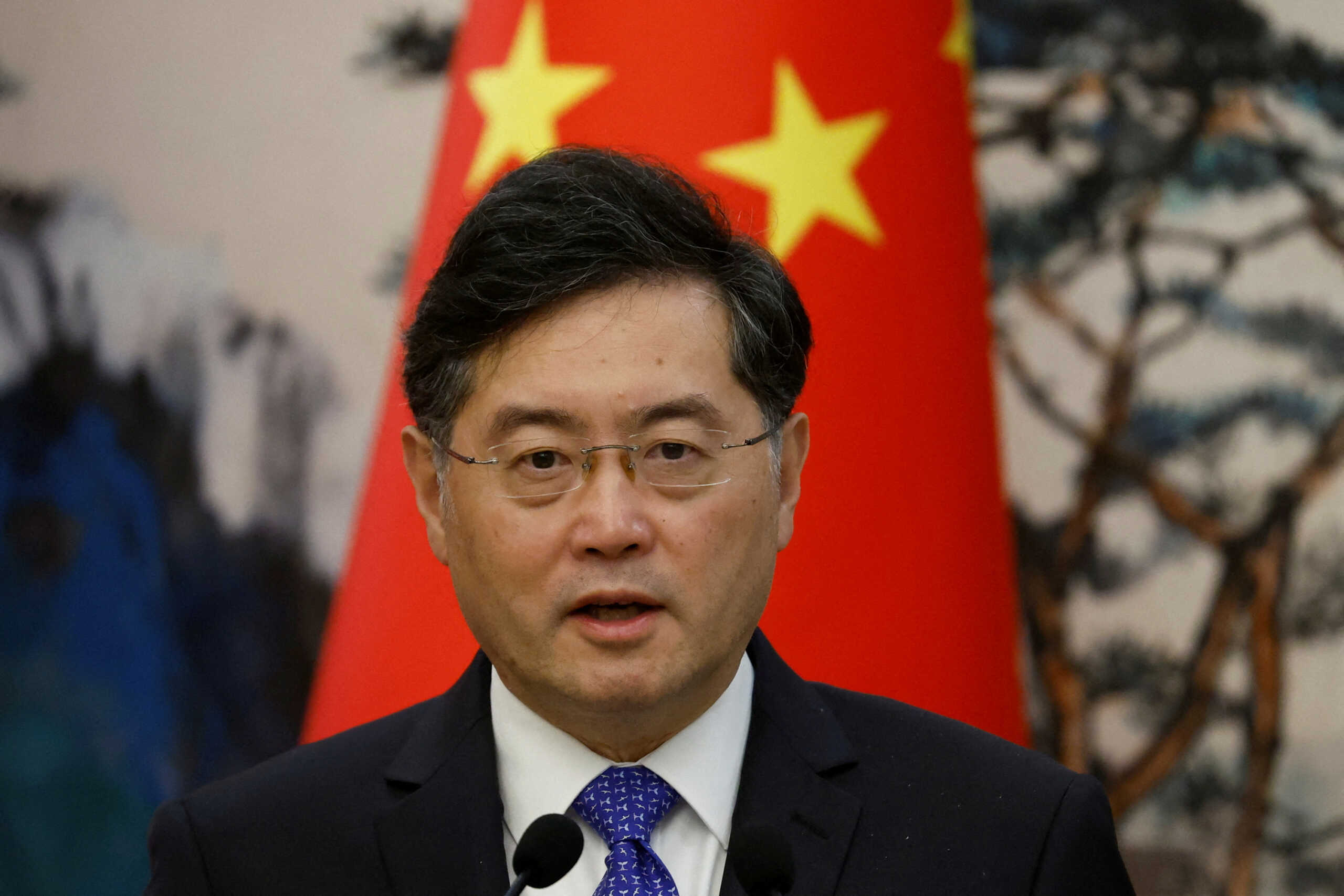 FILE PHOTO: China's former Foreign Minister Qin Gang attending a press conference when he was in office following talks with his Dutch counterpart Wopke Hoekstra in Beijing, China, May 23, 2023. REUTERS