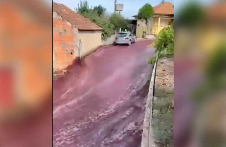 Πλημμύρες άλλου τύπου στην Πορτογαλία - Γέμισαν με 2,2 εκατομμύρια λίτρα κρασί οι δρόμοι