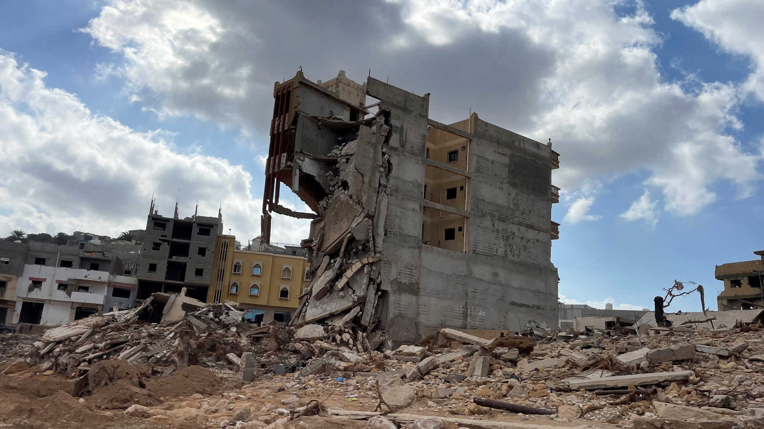 A view shows destroyed buildings, in the aftermath of the floods in Derna, Libya September 18, 2023. REUTERS