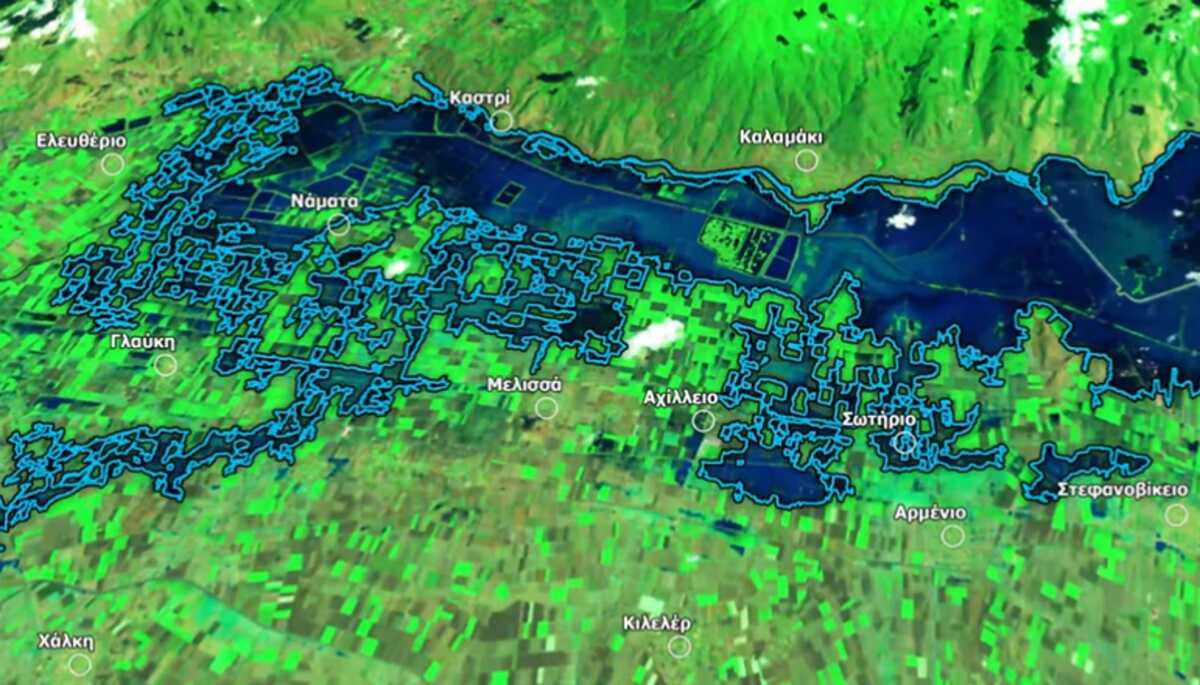 Λίμνη Κάρλα: Δορυφορικές εικόνες μετά τις πλημμύρες – Δείτε το πριν και το μετά της κακοκαιρίας