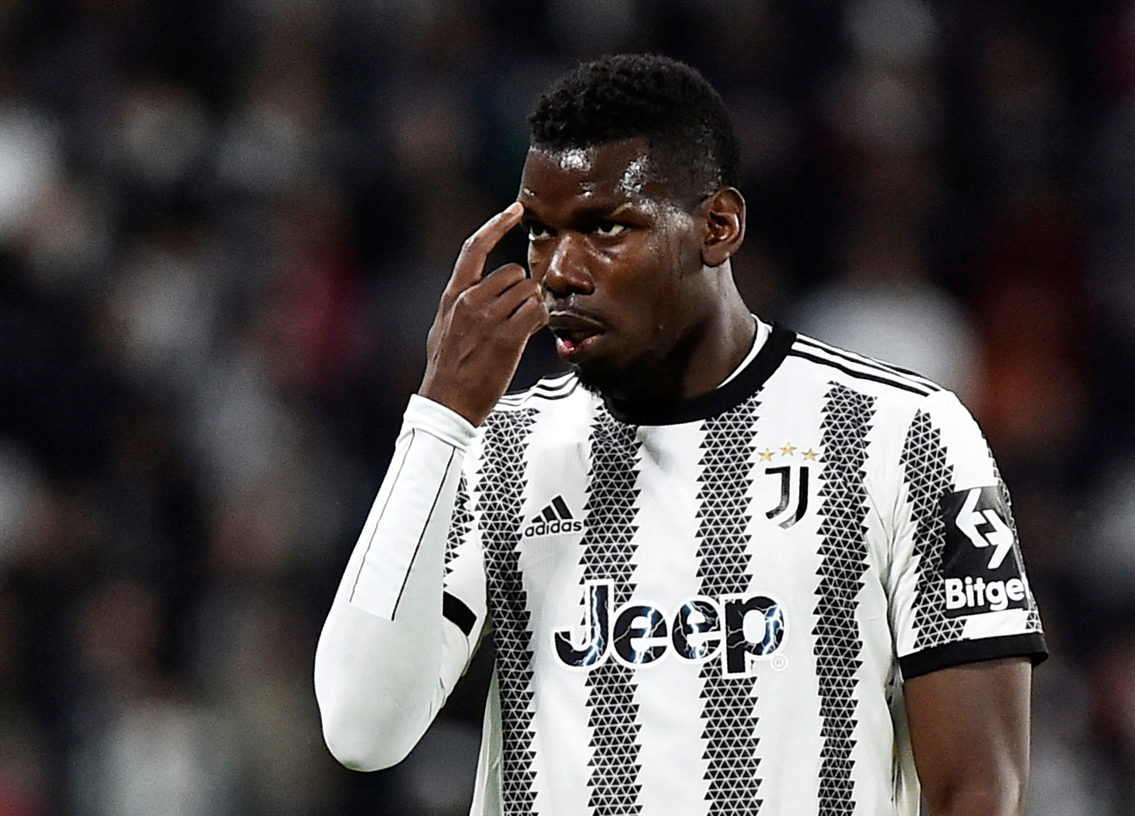 FILE PHOTO: Soccer Football - Europa League - Semi Final - First Leg - Juventus v Sevilla - Allianz Stadium, Turin, Italy - May 11, 2023 Juventus' Paul Pogba reacts REUTERS