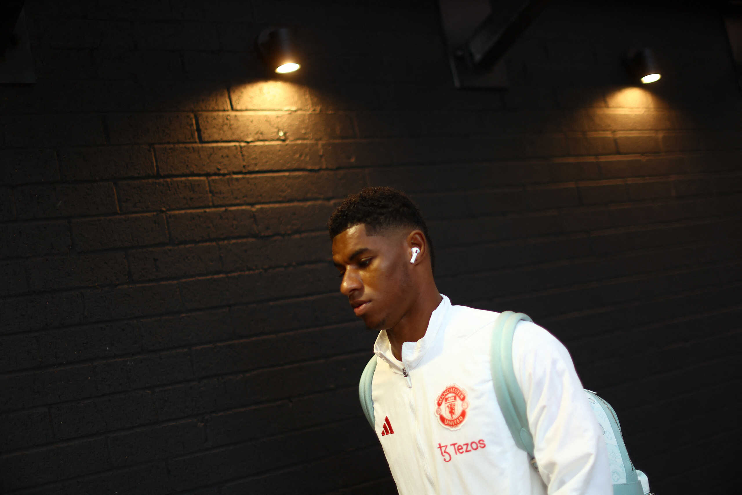 Soccer Football - Premier League - Burnley v Manchester United - Turf Moor, Burnley, Britain - September 23, 2023 Manchester United's Marcus Rashford arrives at the stadium ahead of the match REUTERS
