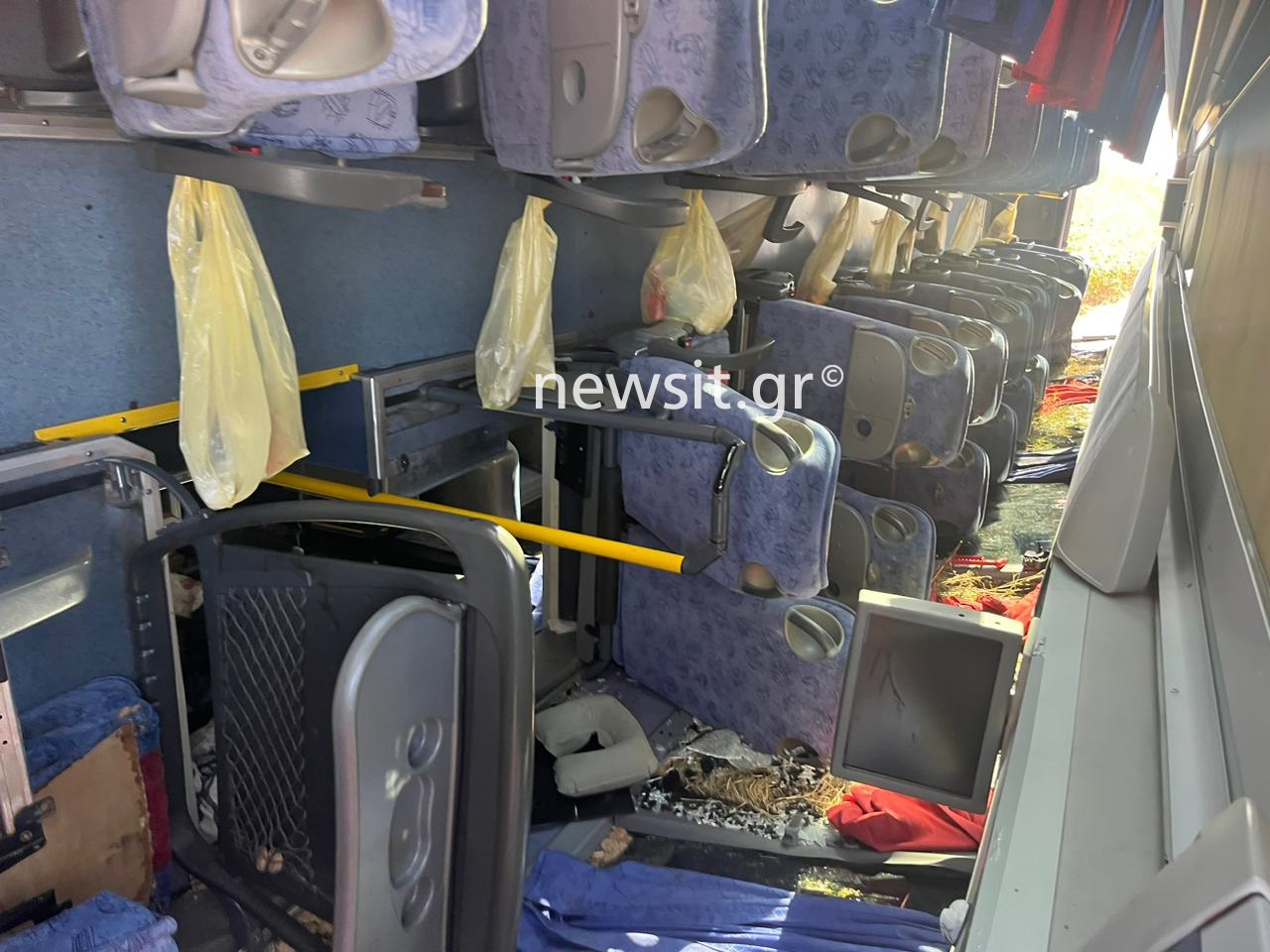 Τροχαίο στην Εθνική Οδό πριν τους Ευζώνους: Έτσι έγινε το δυστύχημα με λεωφορείο και δύο αυτοκίνητα