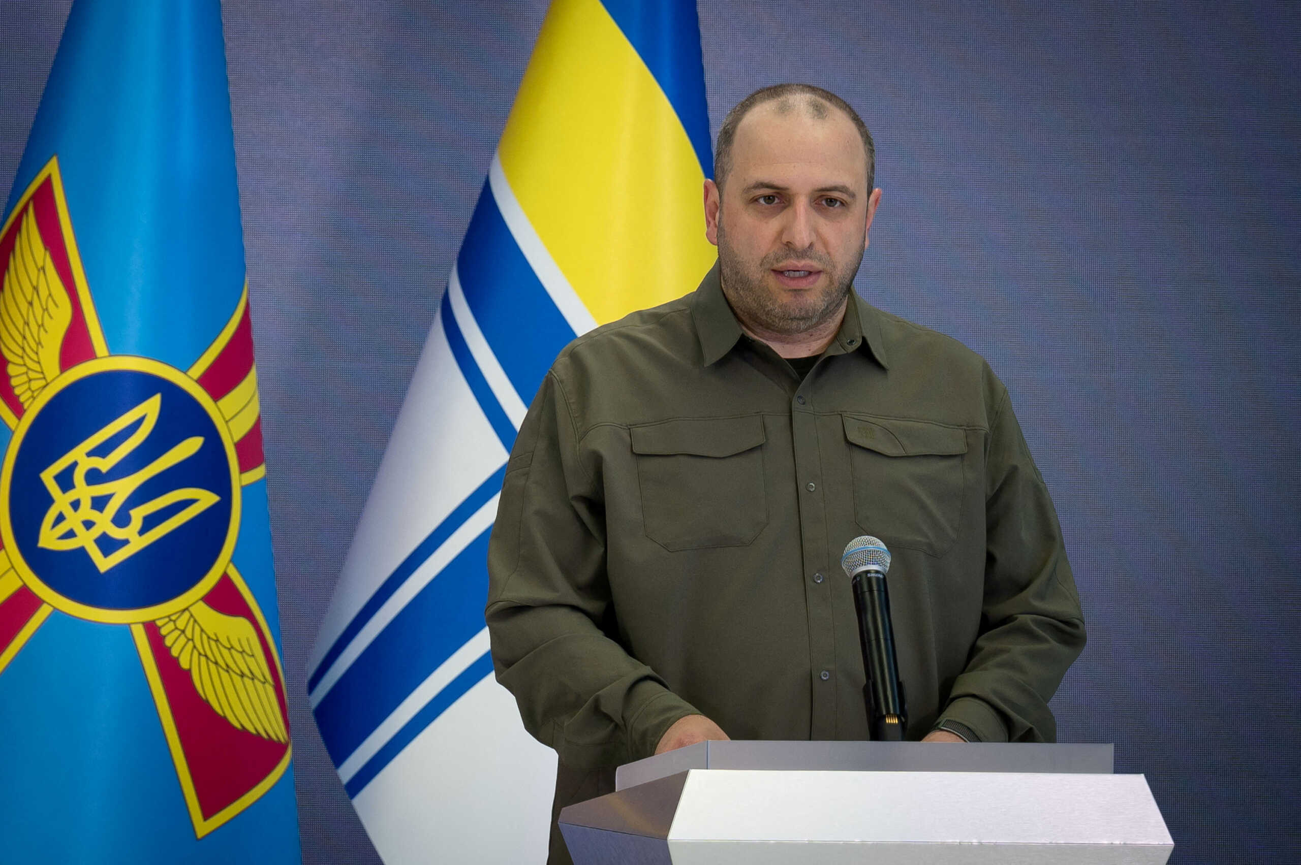 FILE PHOTO: Newly appointed Ukraine's Defence Minister Rustem Umerov addresses commanders of the Armed Forces during a meeting, amid Russia's attack on Ukraine, in Kyiv, Ukraine September 7, 2023. Ukrainian Presidential Press Service