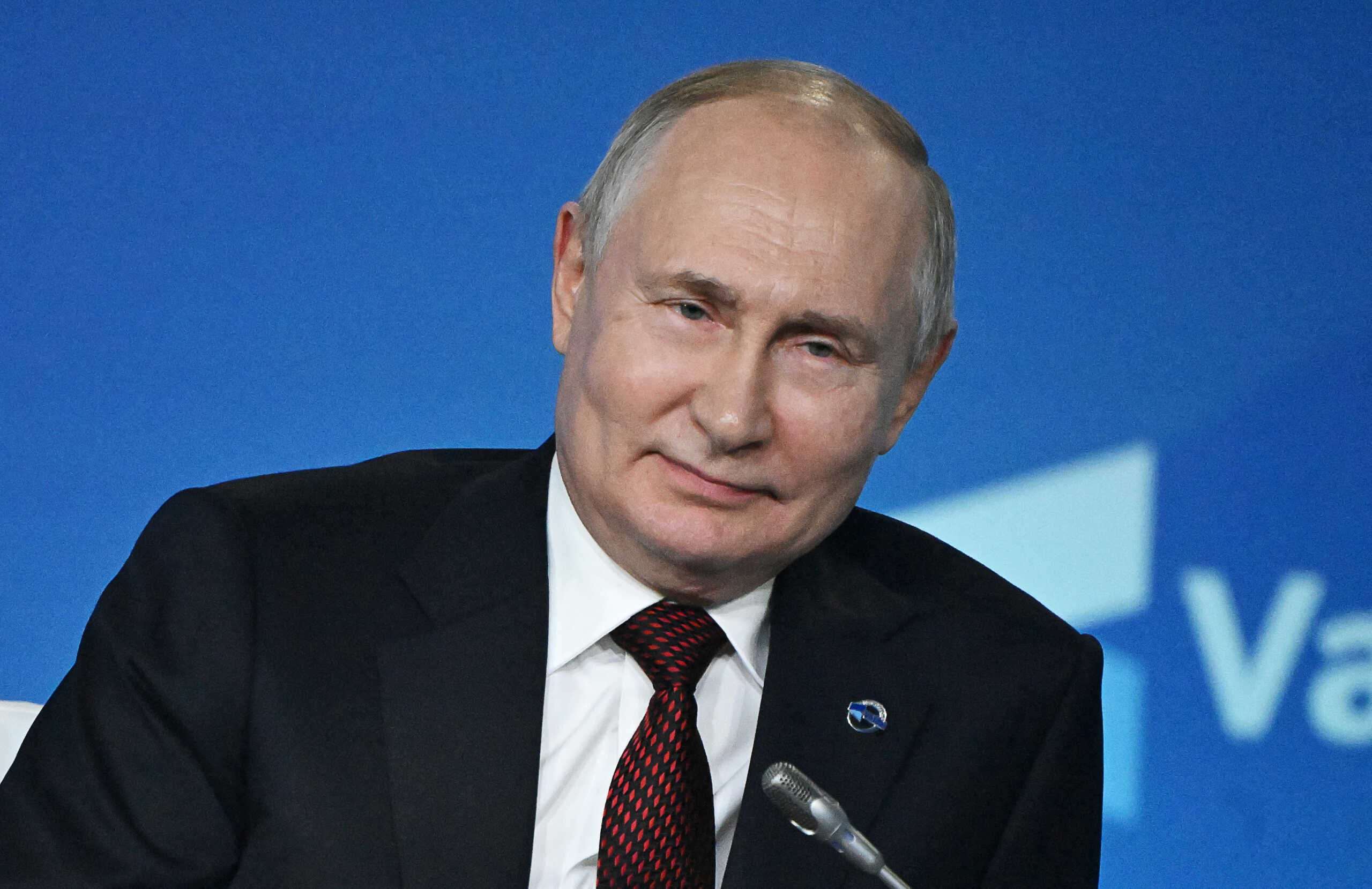 Russian President Vladimir Putin attends the 20th Annual Meeting of the Valdai Discussion Club in Sochi, Russia, October 5, 2023. Sputnik