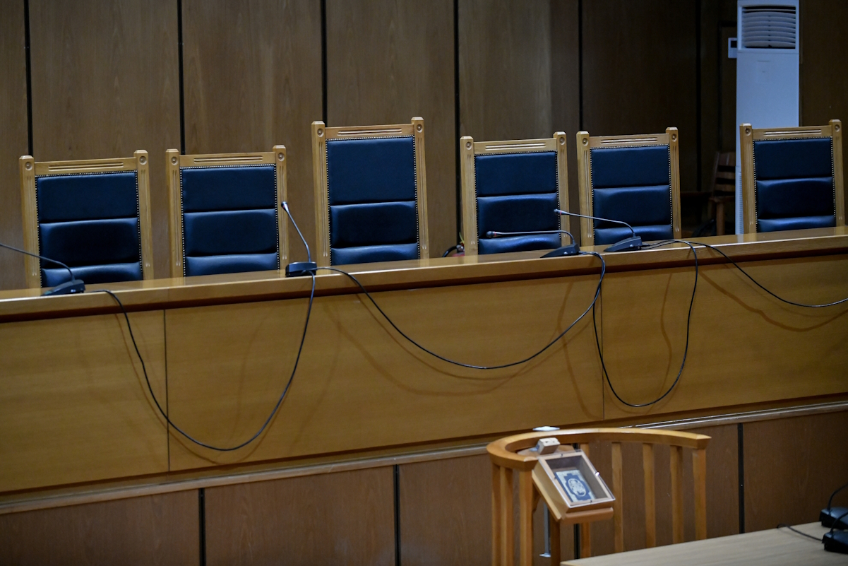 Στιγμιότυπο από την σημερινη συνεδρίαση της δίκης για τα μέλη της Χρυσής Αυγής, απολογίες των κατηγορουμένων για την δολοφονία του Πακιστανού εργάτη Σαχζάτ Λουκμάν, Τετάρτη 25 Σεπτεμβρίου 2019 (EUROKINISSI
