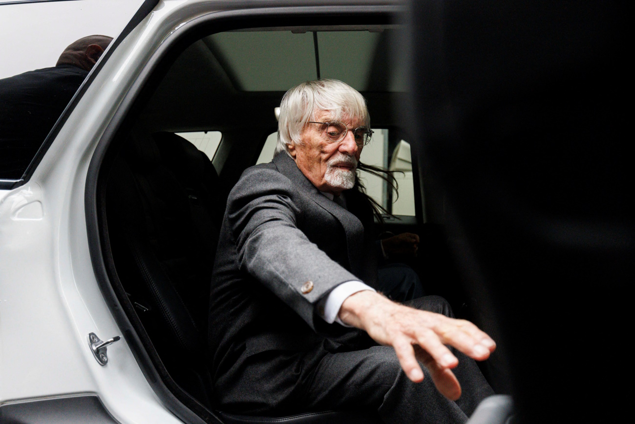 Ex-Formula One boss Bernie Ecclestone leaves Southwark Crown Court after admitting to fraud in London, Britain, October 12, 2023. REUTERS