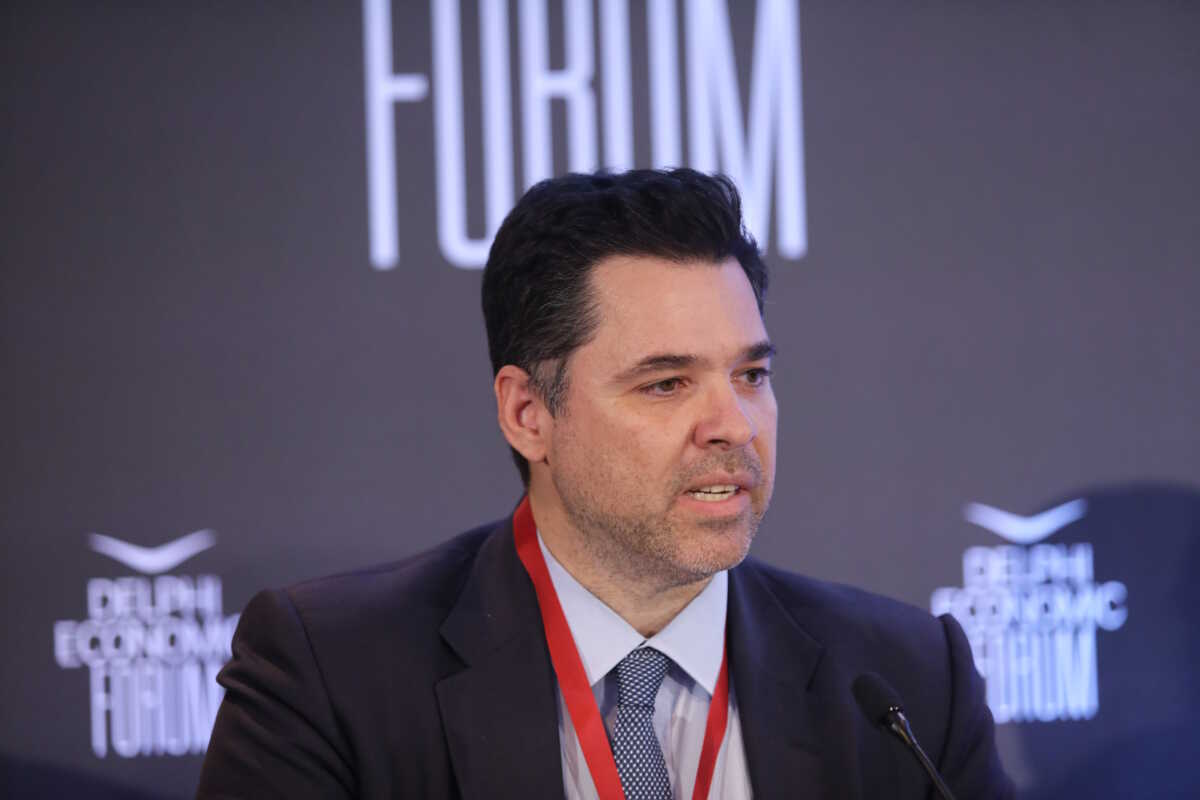 Στιγμιότυπο από την τρίτη ημέρα εργασιών του 8ου Οικονομικού Φόρουμ των Δελφών, Παρασκευή 28 Απριλίου 2023. 
(ΓΙΑΝΝΗΣ ΠΑΝΑΓΟΠΟΥΛΟΣ