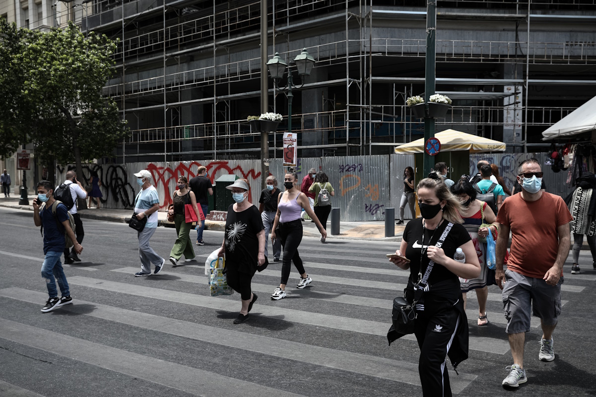 Καθημερινότητα στο κέντρο της Αθήνας την Τρίτη 8 Ιουνίου 2021.   (EUROKINISSI