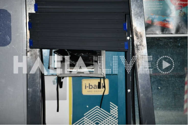 Ανατίναξαν το ATM στην Ανδραβίδα και έσπασαν τη τζαμαρία του σουπερμάρκετ