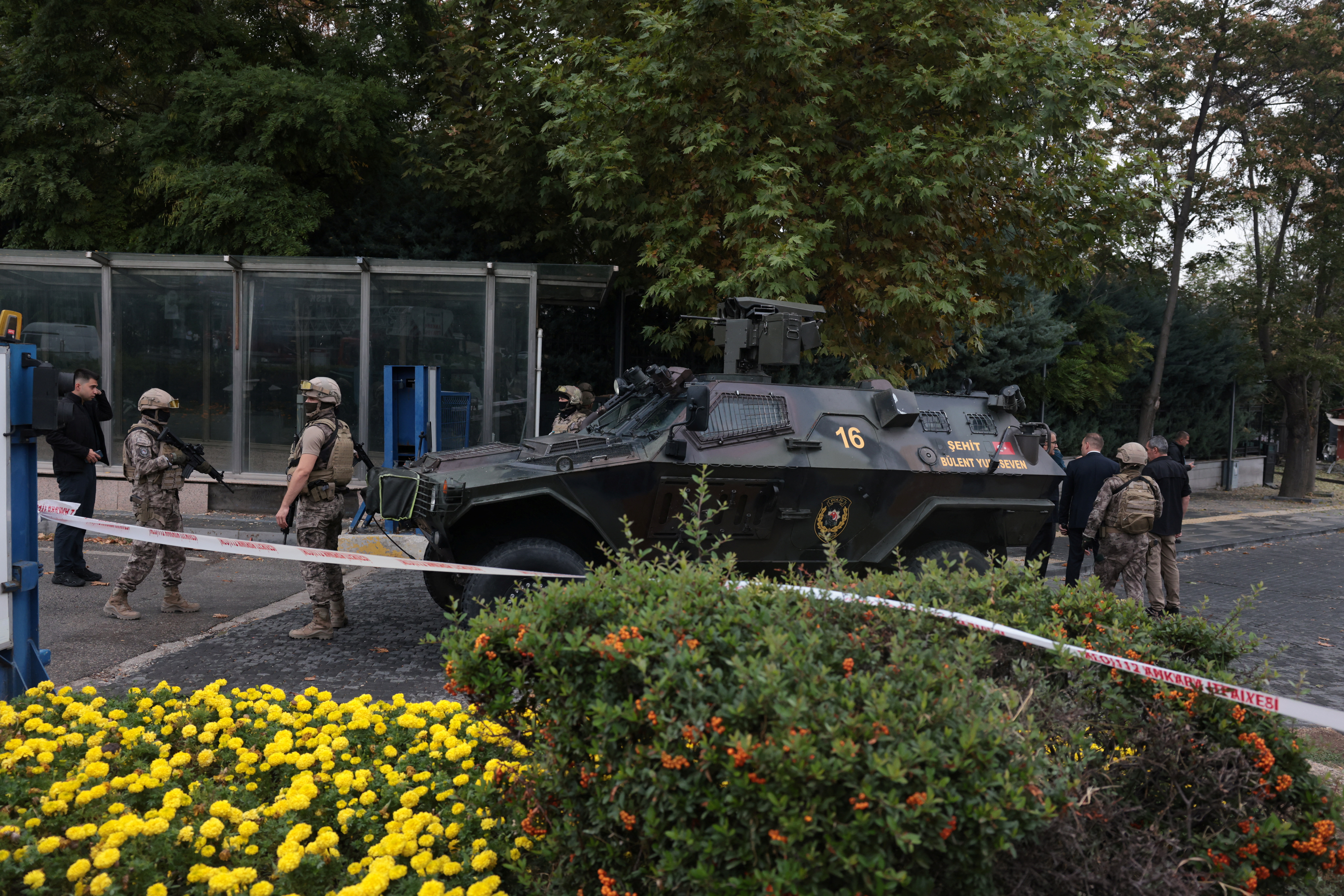 Members of Turkish Police Special Forces secure an area following an explosion near the Interior Ministry in Ankara, Turkey October 1, 2023. REUTERS