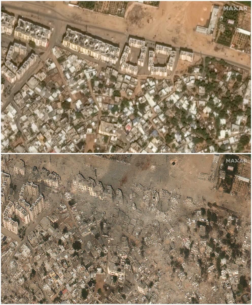 Πόλεμος στο Ισραήλ: Δορυφορικές εικόνες δείχνουν πως ήταν η Λωρίδα της Γάζας πριν και μετά τους βομβαρδισμούς - ΦΩΤΟ