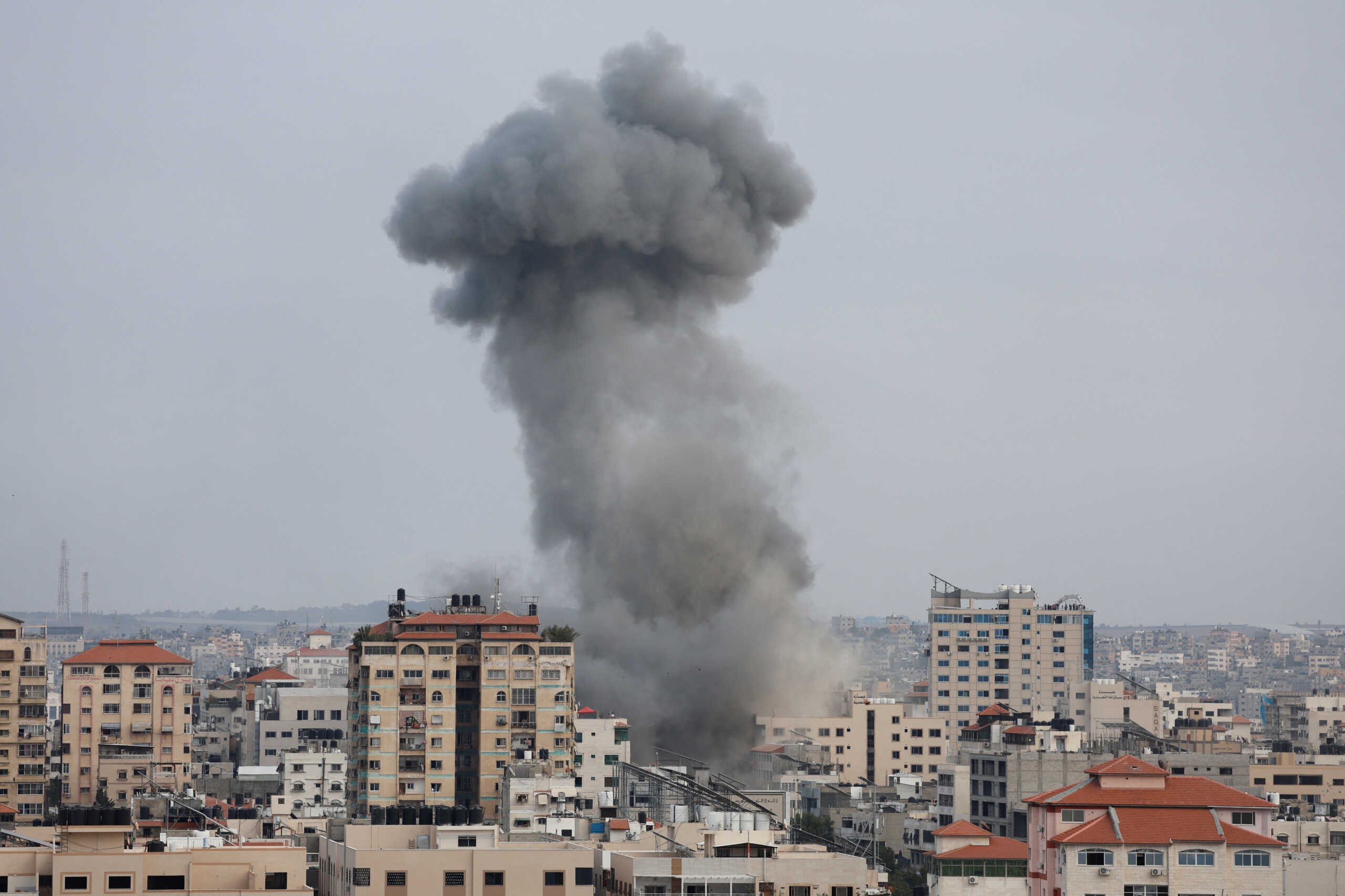 Smoke rises following Israeli strikes in Gaza, October 8, 2023. REUTERS