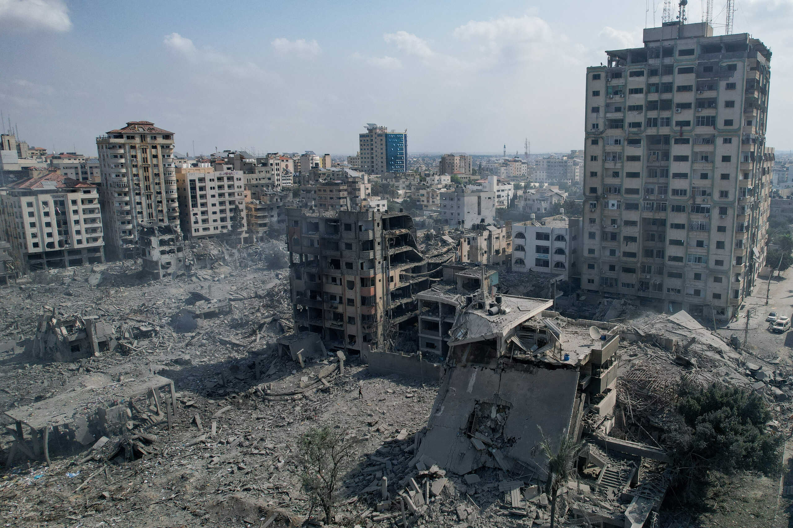 A view shows houses and buildings destroyed by Israeli strikes in Gaza City, October 10, 2023. REUTERS