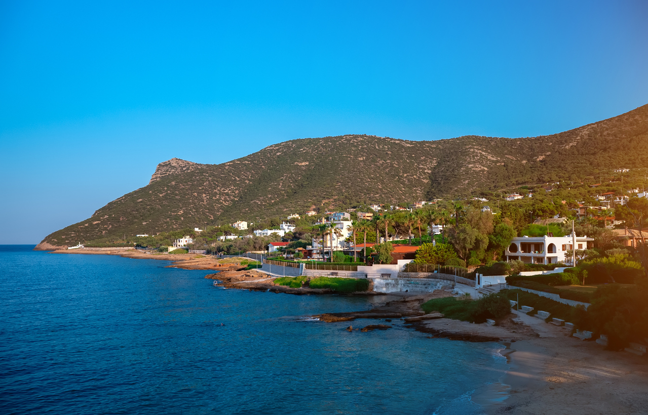 Tourist place in Avlaki, Porto Rafti in Greece.
