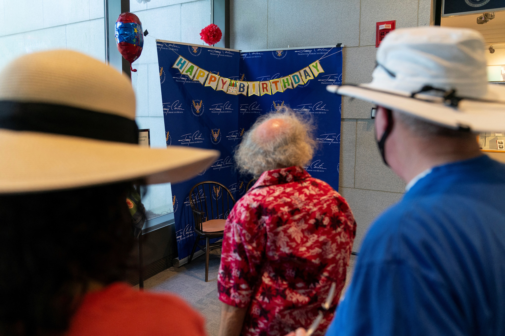 Visitors are seen at a public birthday party held a day before former U.S. President Jimmy Carter turns 99 years old, at the Jimmy Carter Presidential Library and Museum in Atlanta, Georgia, U.S. September 30, 2023.  REUTERS