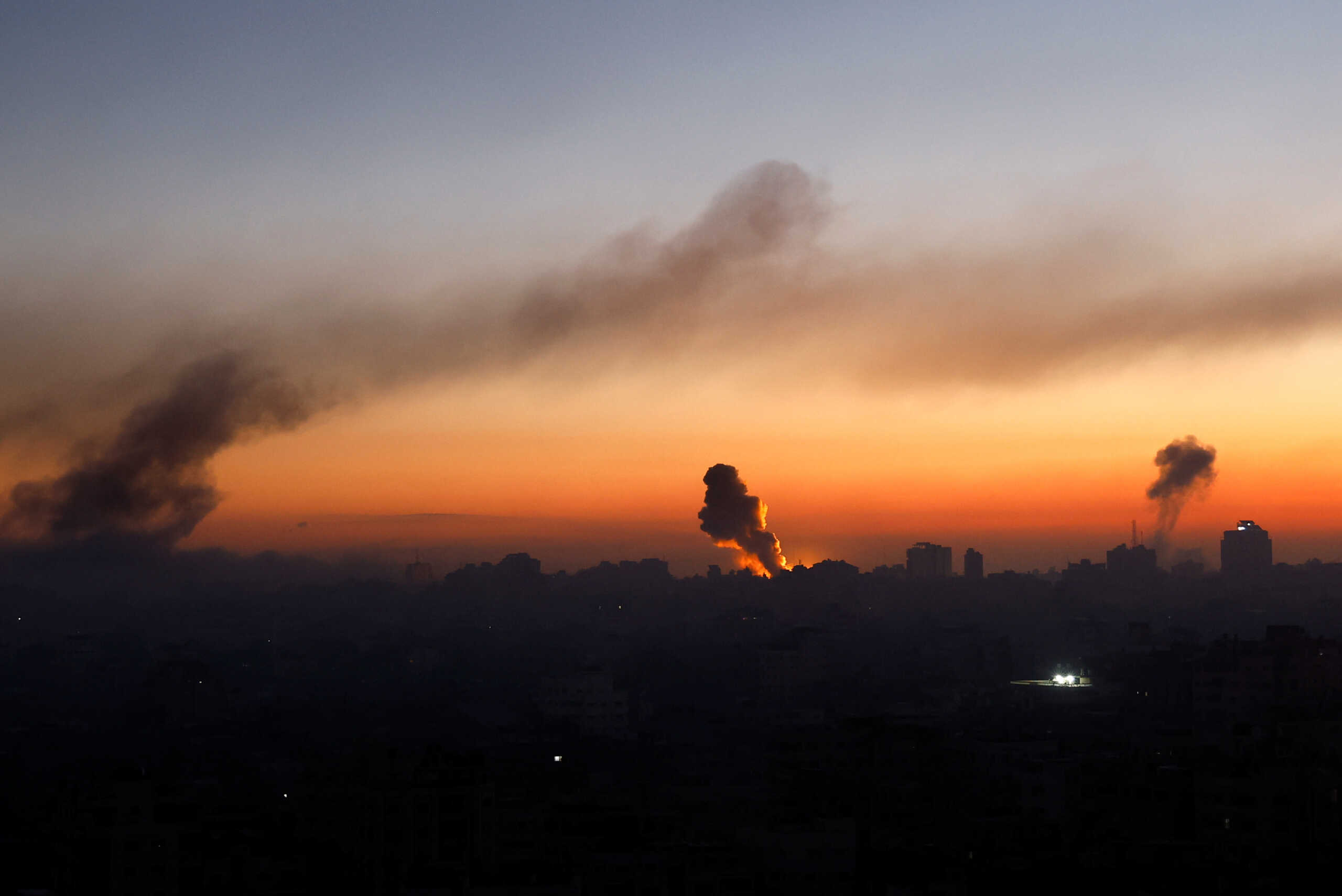 Smoke billows following Israeli strikes amid the ongoing conflict between Israel and the Palestinian Islamist group Hamas, in Gaza October 13, 2023. REUTERS