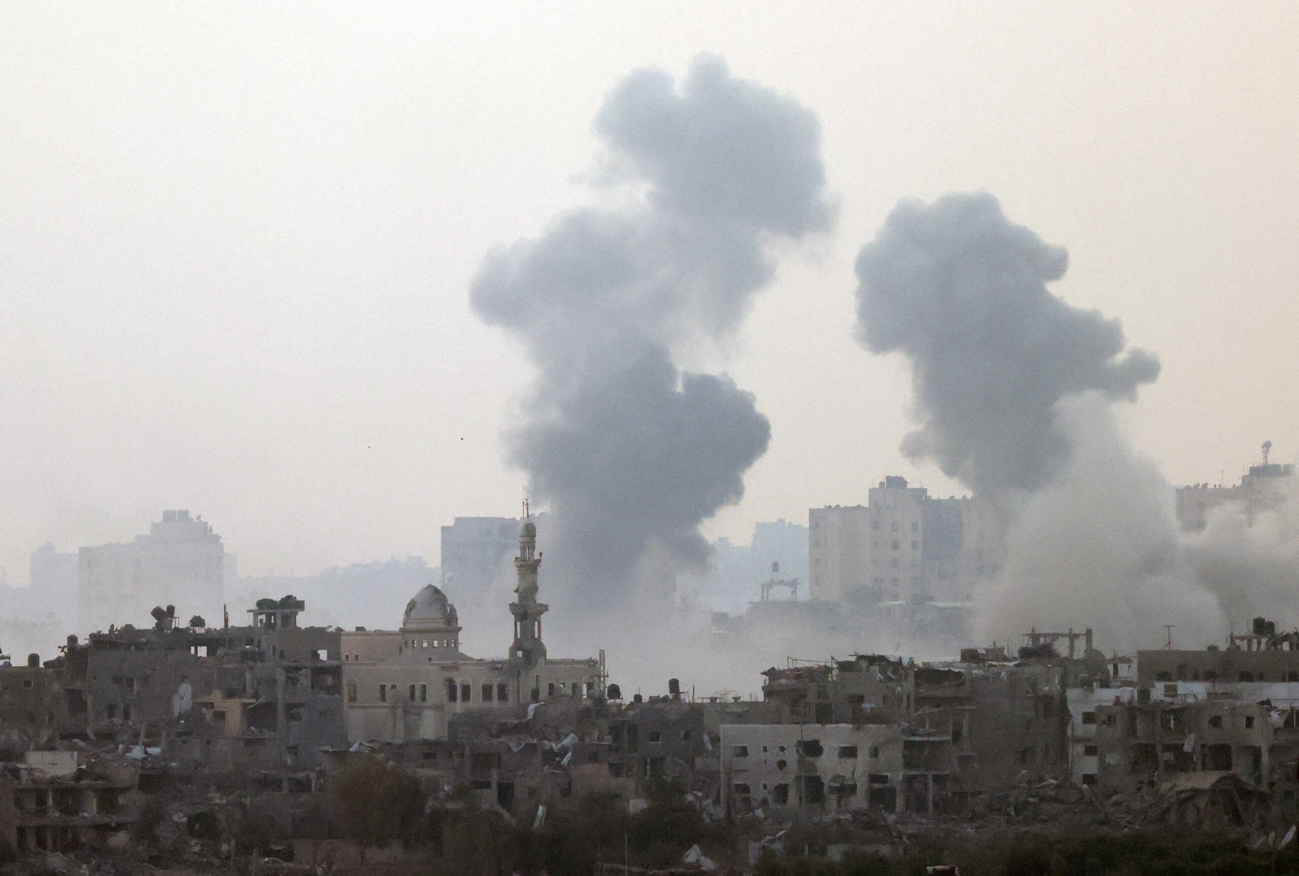 FILE PHOTO: Smoke is rising after an Israeli strike on Gaza seen from a viewpoint in Southern Israel October 24, 2023. REUTERS