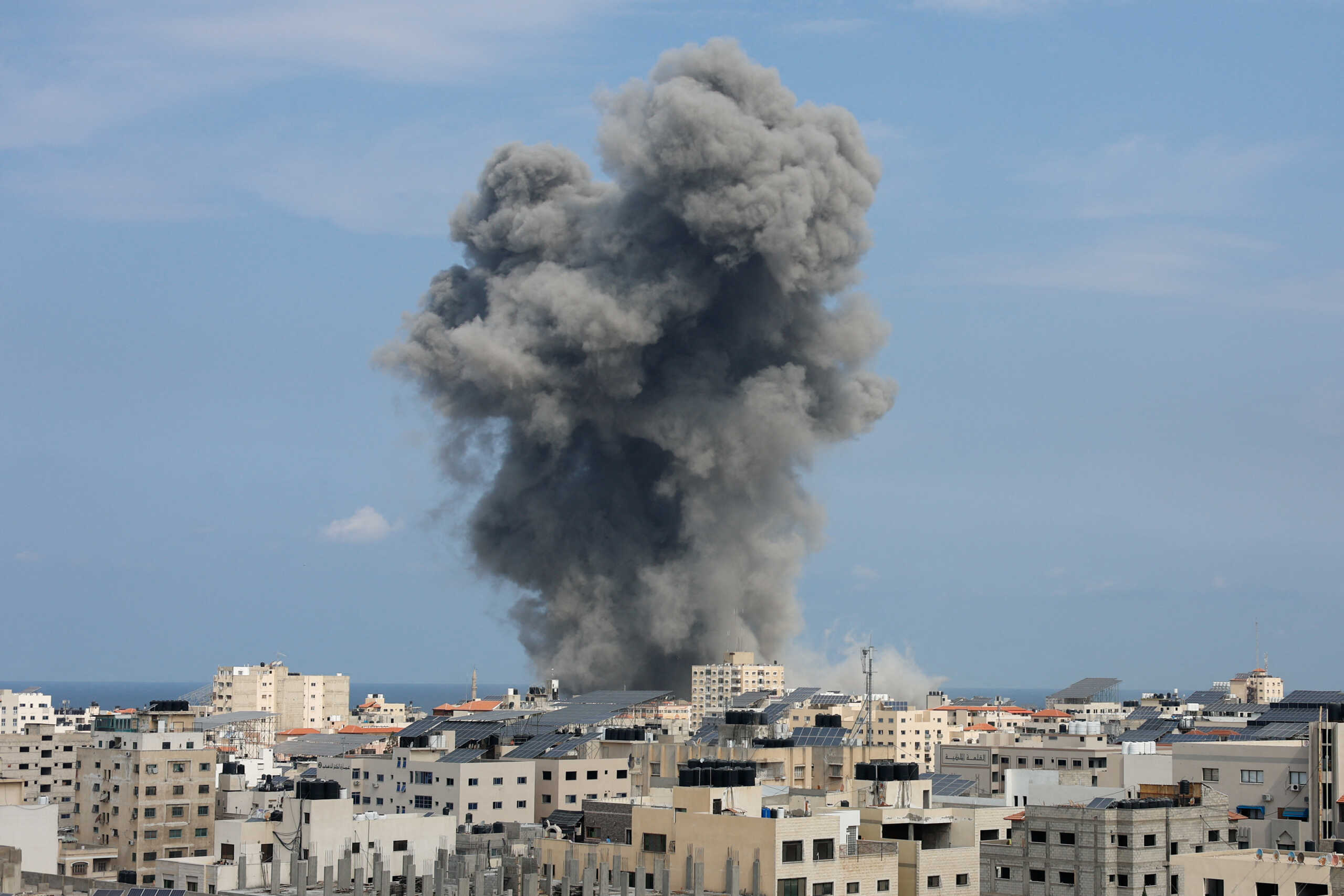 Smoke rises following Israeli strikes in Gaza, October 9, 2023. REUTERS