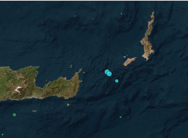 Σεισμός 4,1 Ρίχτερ ανάμεσα σε Κρήτη και Κάσο - Τέσσερις σεισμικές δονήσεις μέσα σε λίγα λεπτά