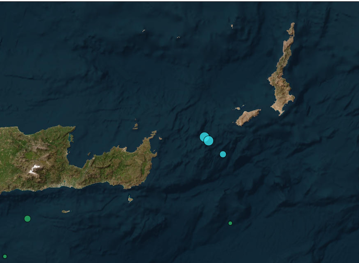 Σεισμός ανάμεσα σε Κρήτη και Κάσο: Τέσσερις σεισμικές δονήσεις μέσα σε λίγα λεπτά
