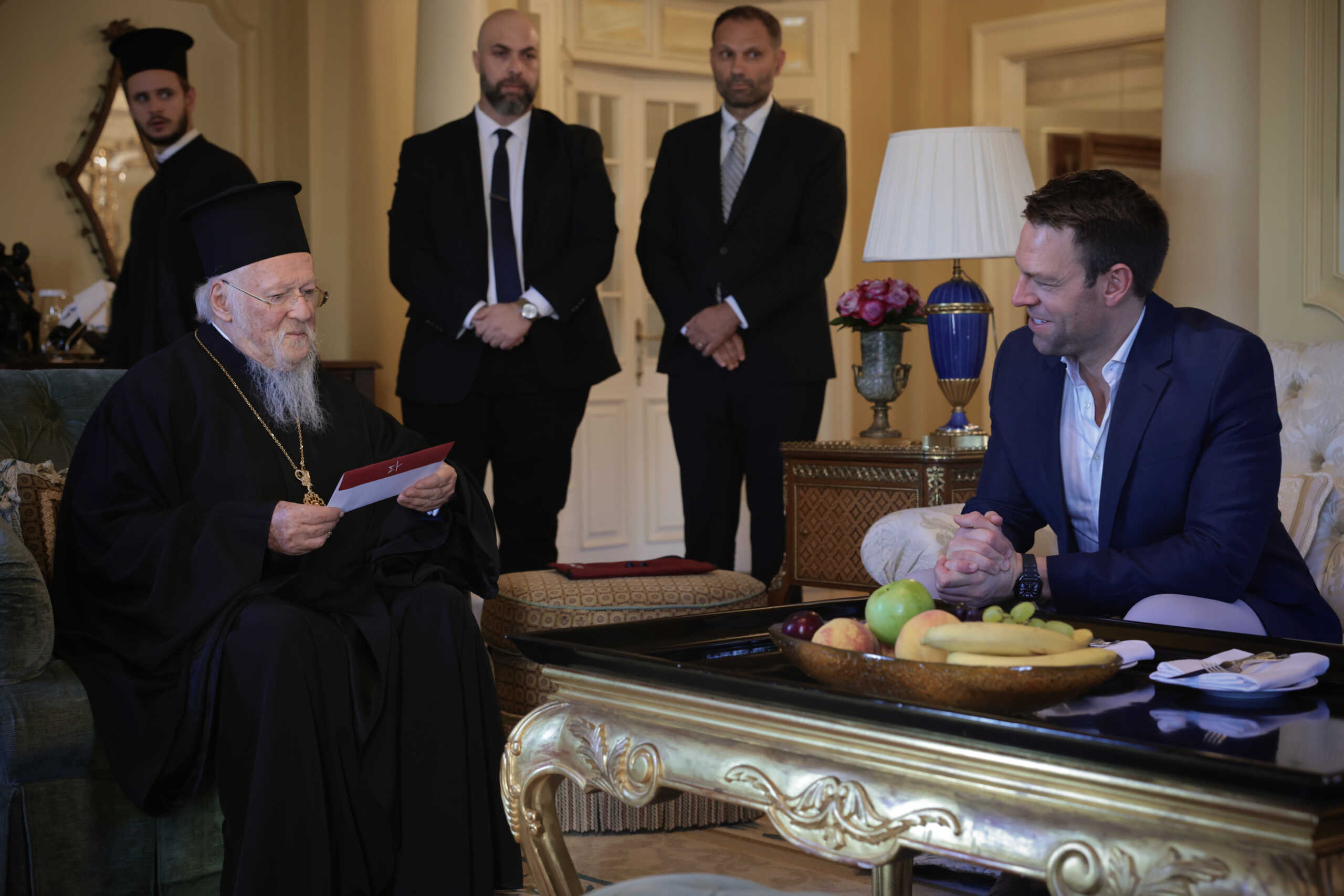 Ο Στέφανος Κασσελάκης συναντήθηκε με τον Οικουμενικό Πατριάρχη Βαρθολομαίο
