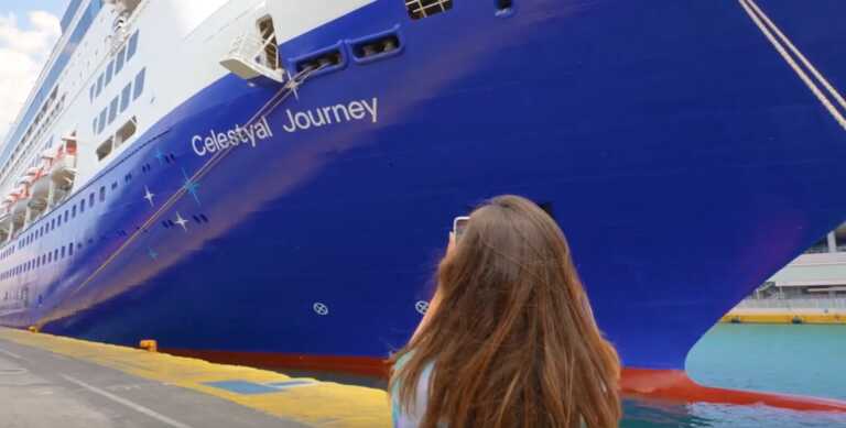 Ξενάγηση στο κρουαζιερόπλοιο «Celestyal Journey» που έφερε στη Θεσσαλονίκη 779 τουρίστες