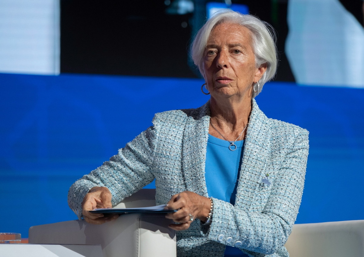 epa10911418 European Central Bank President Christine Lagarde participates in the symposium 'Facing the Great Systemic Shocks: How to Foster Stability in Movement?' on the second day of the annual meetings of the IMF and the World Bank Group in Marrakesh, Morocco, 10 October 2023. This year's annual meetings, held from 09 to 15 October 2023, are joined by central bankers, ministers of finance and development, parliamentarians, private sector executives, representatives from civil society organizations and academics.  EPA