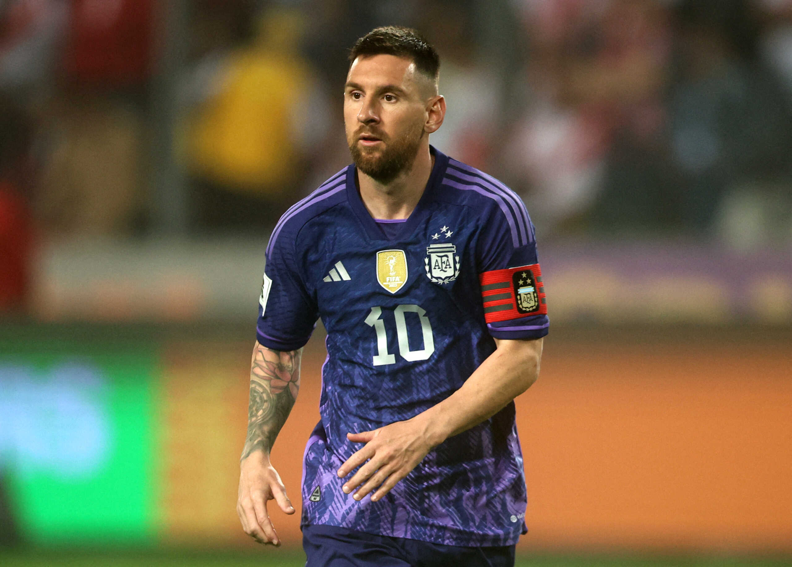 Soccer Football - World Cup - South American Qualifiers - Peru v Argentina - Estadio Nacional, Lima, Peru - October 17, 2023 Argentina's Lionel Messi REUTERS