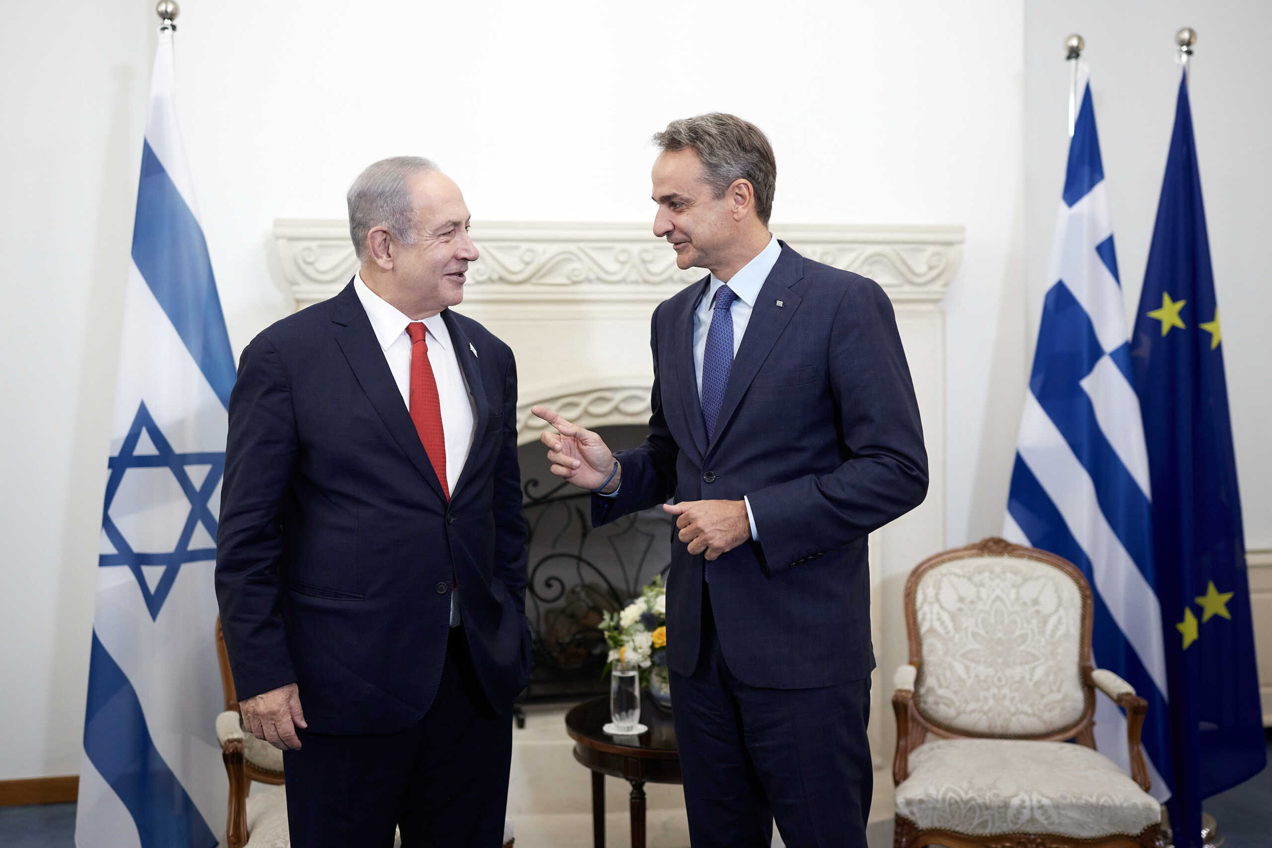Ο Πρωθυπουργός Κυριάκος Μητσοτάκης, στην Τριμερή Σύνοδο Κορυφής Ελλάδoς - Κύπρου - Ισραήλ  στη Λευκωσία. Δευτέρα 4 Σεπτεμβριου 2023   (ΔΗΜΗΤΡΗΣ ΠΑΠΑΜΗΤΣΟΣ