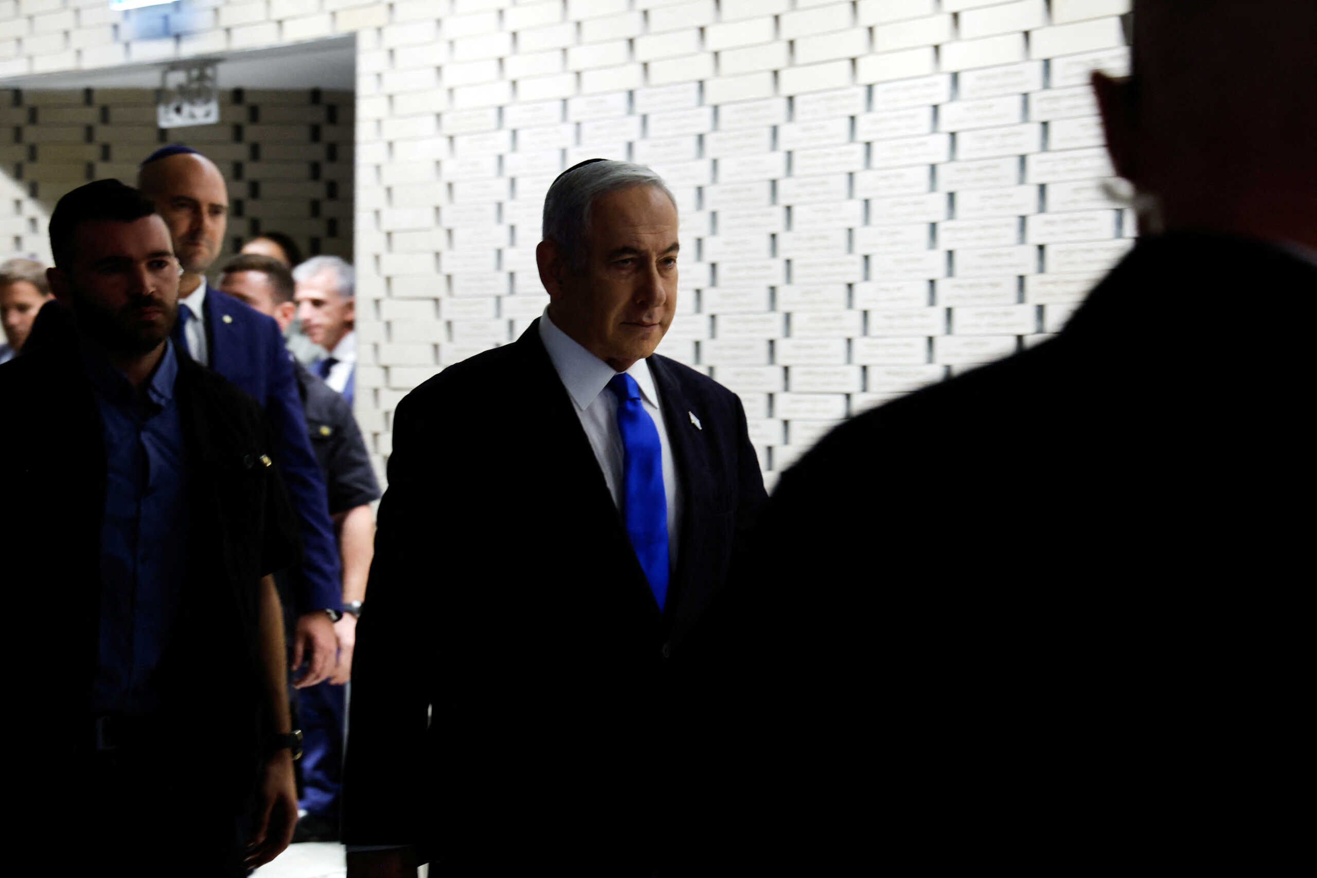 Israeli Prime Minister Benjamin Netanyahu attends a memorial ceremony for Israeli soldiers killed in the 1973 Middle East War at Mount Herzl Military Cemetery in Jerusalem September 26, 2023. REUTERS