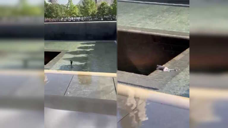 Άνδρας πήδηξε στην πισίνα στο μνημείο της 11ης Σεπτεμβρίου στη Νέα Υόρκη - Βίντεο που κυλιέται και αφήνει πίσω του κηλίδα αίματος