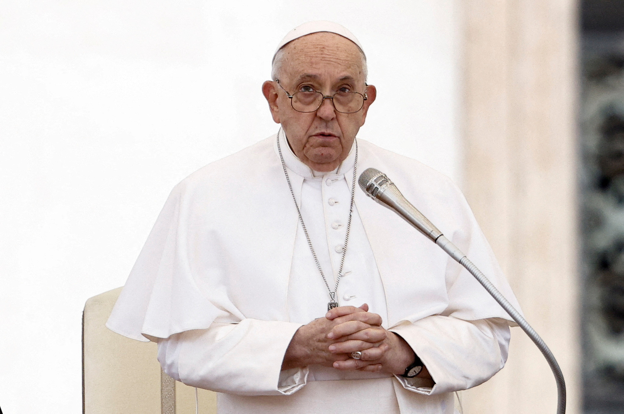 Pope Francis leads the weekly general audience in Saint Peter's Square at the Vatican, October 25, 2023. REUTERS