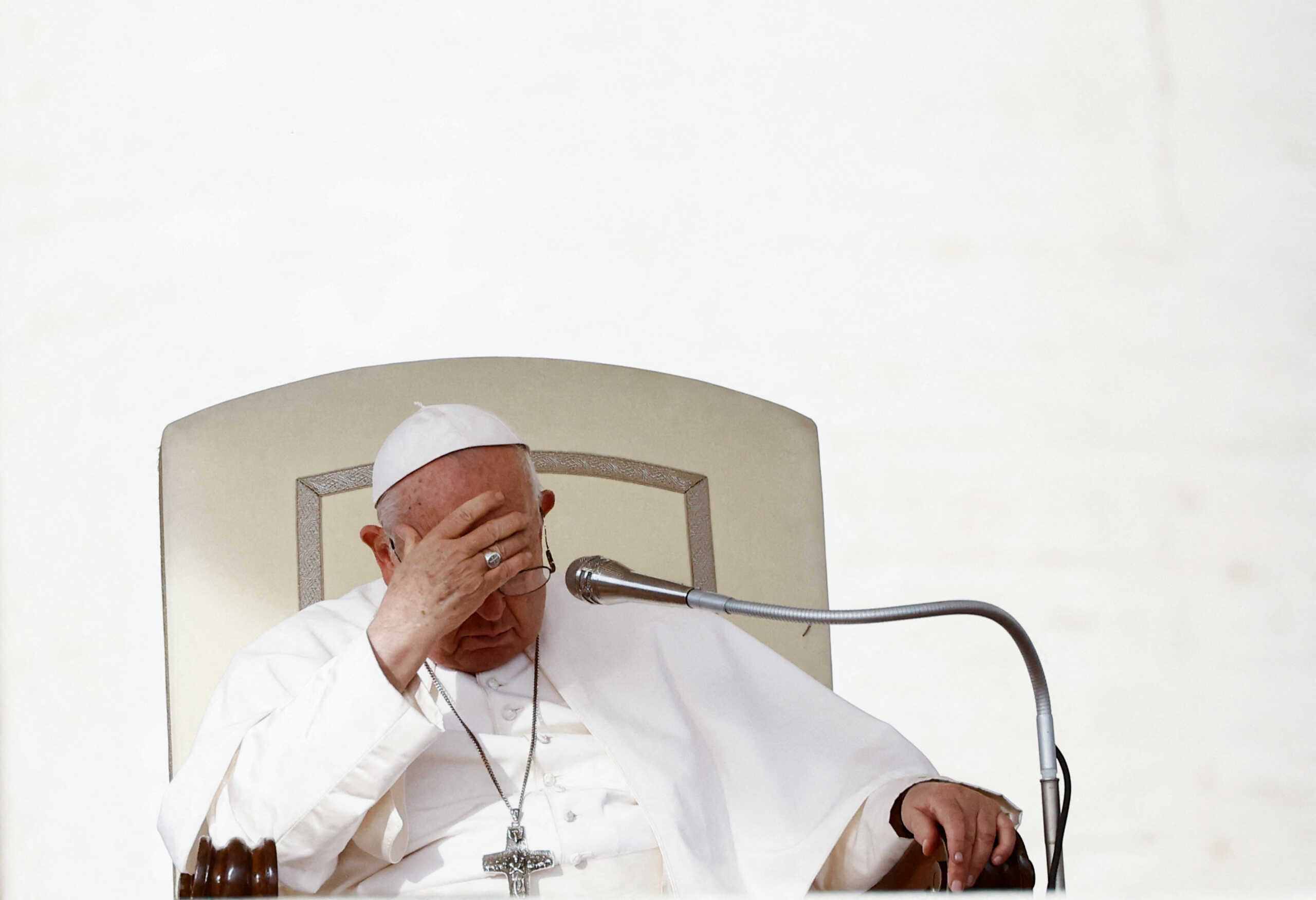Pope Francis attends the weekly general audience in Saint Peter's Square at the Vatican, October 18, 2023. REUTERS