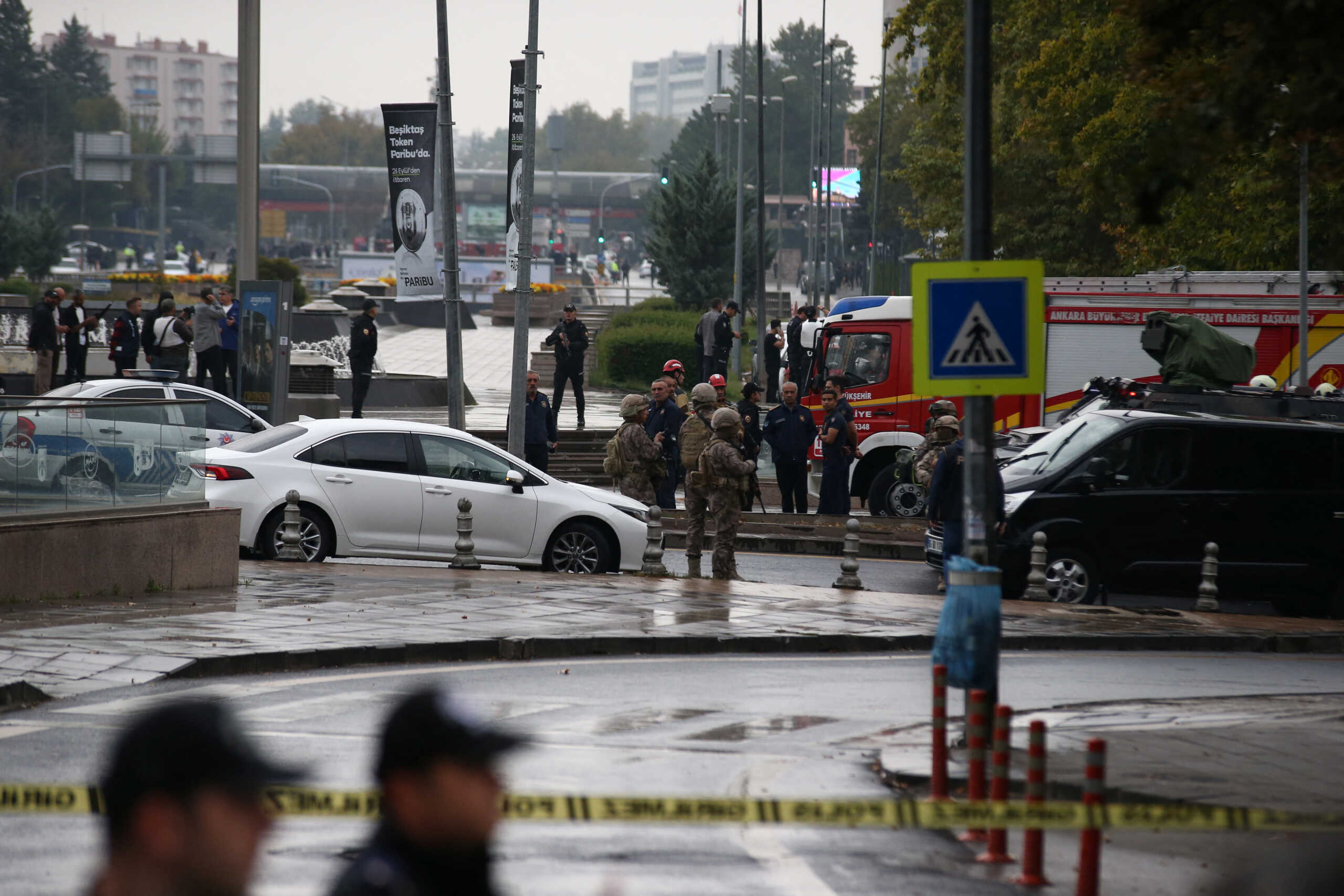 Members of Turkish Police Special Forces secure the area near the Interior Ministry following a bomb attack in Ankara, Turkey October 1, 2023. REUTERS