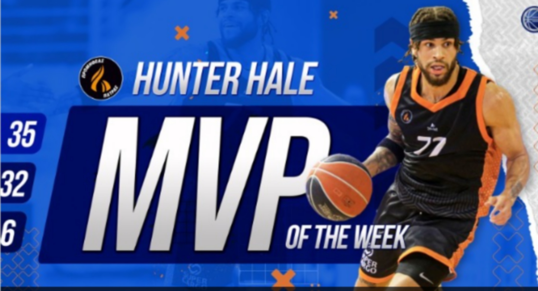 Basket League: Ο Χάντερ Χέιλ MVP της 1ης αγωνιστικής