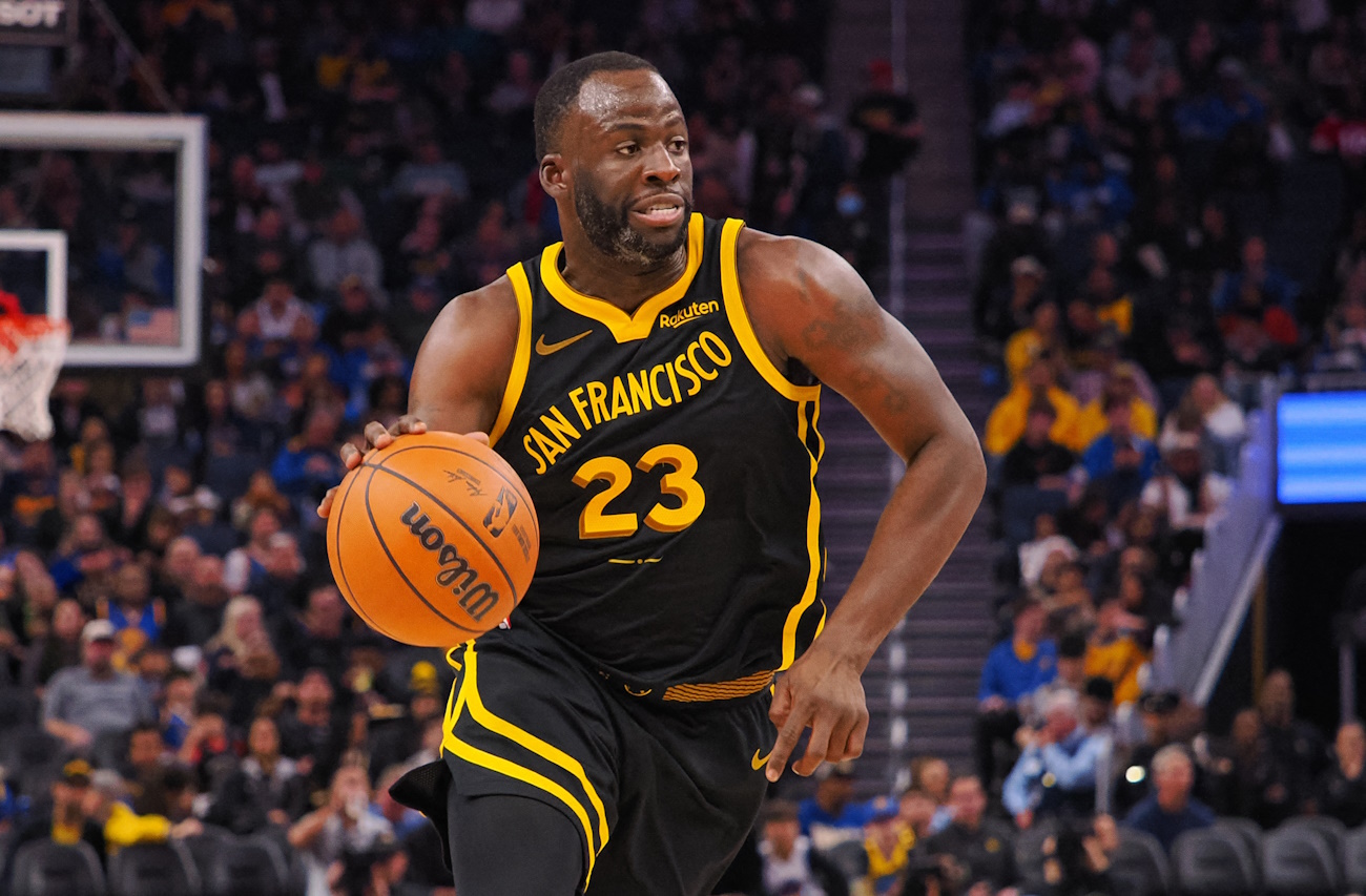 Nov 12, 2023; San Francisco, California, USA; Golden State Warriors forward Draymond Green (23) controls the ball against the Minnesota Timberwolves during the third quarter at Chase Center. Mandatory Credit: Kelley L Cox-USA TODAY Sports