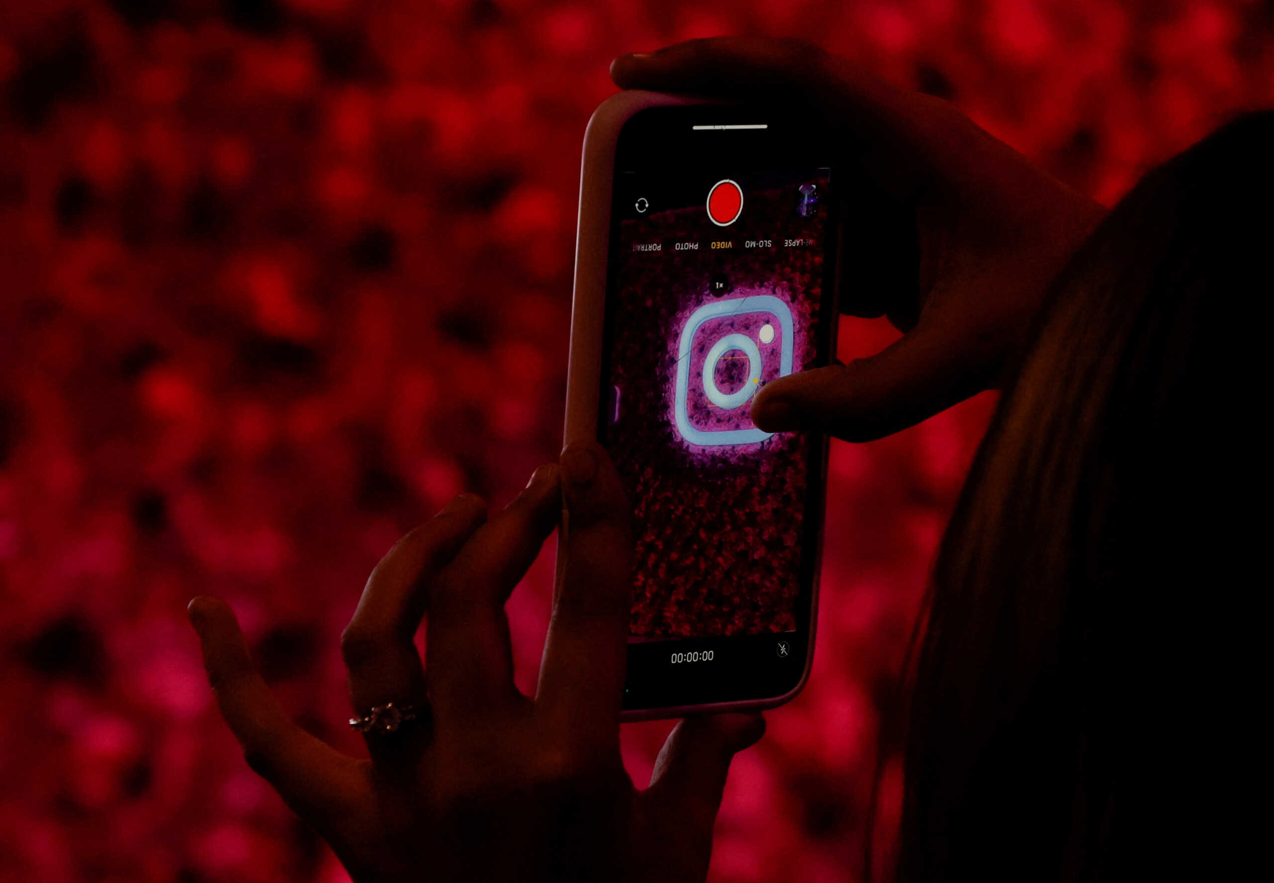 FILE PHOTO: A logo of mobile application Instagram is seen on a mobile phone, during a conference in Mumbai, India, September 20, 2023. REUTERS