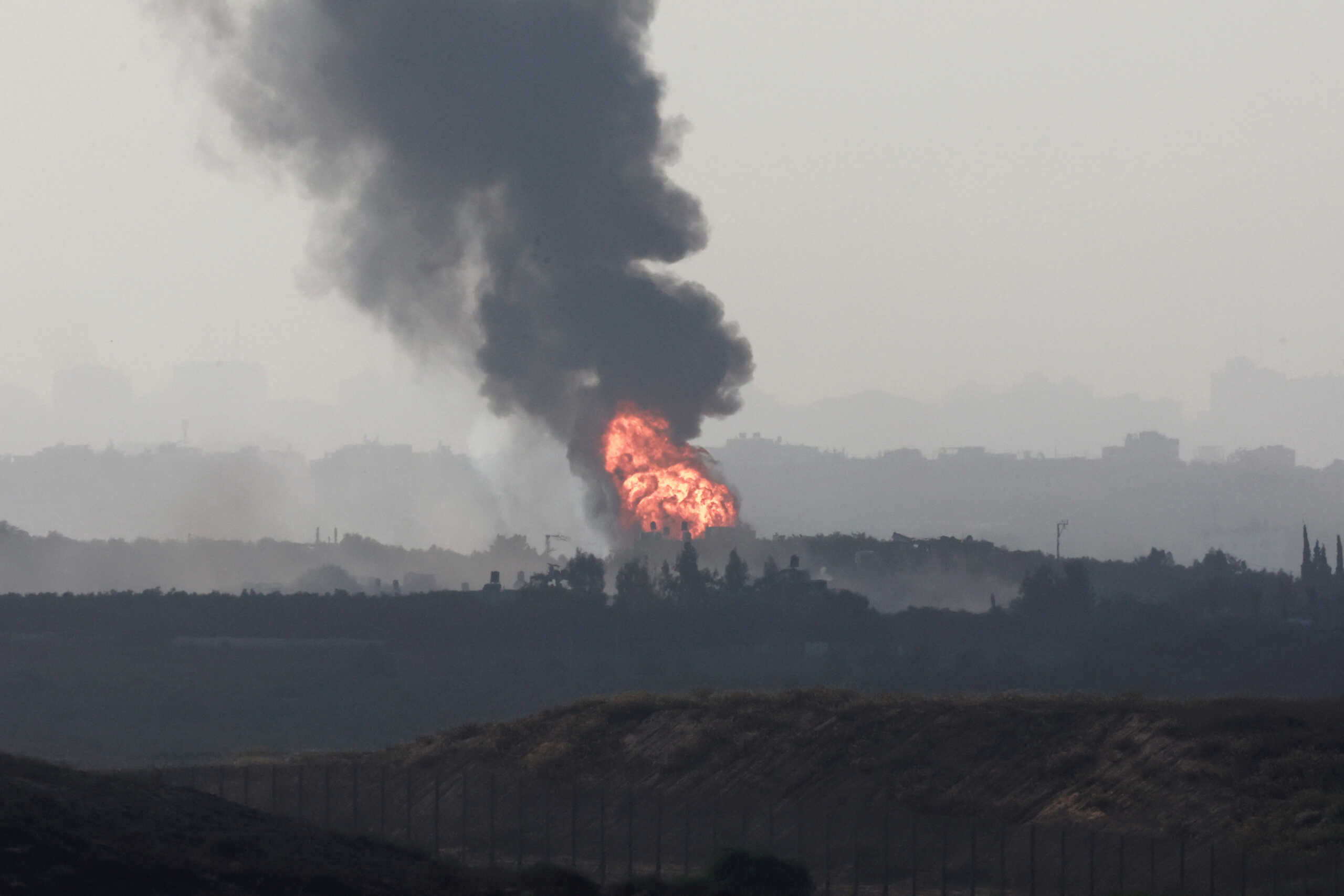 Smoke rises in the northern Gaza Strip following an Israeli airstrike, amid the ongoing conflict between Israel and Palestinian Islamist group Hamas, as seen from southern Israel, November 8, 2023. REUTERS